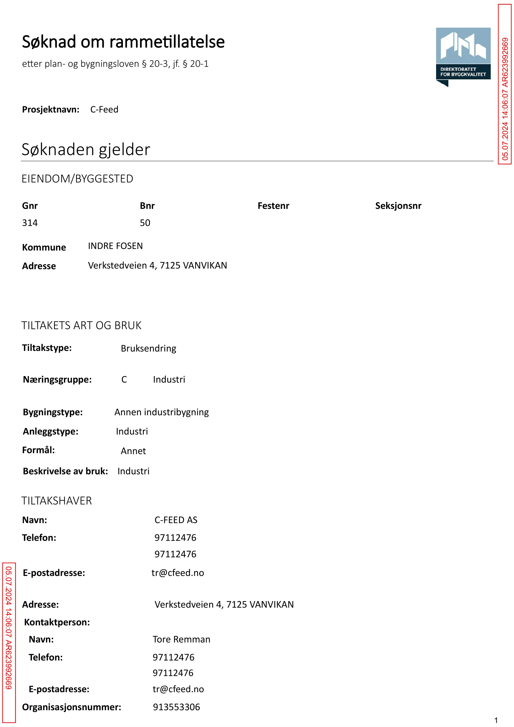 Søknad om rammetillatelse