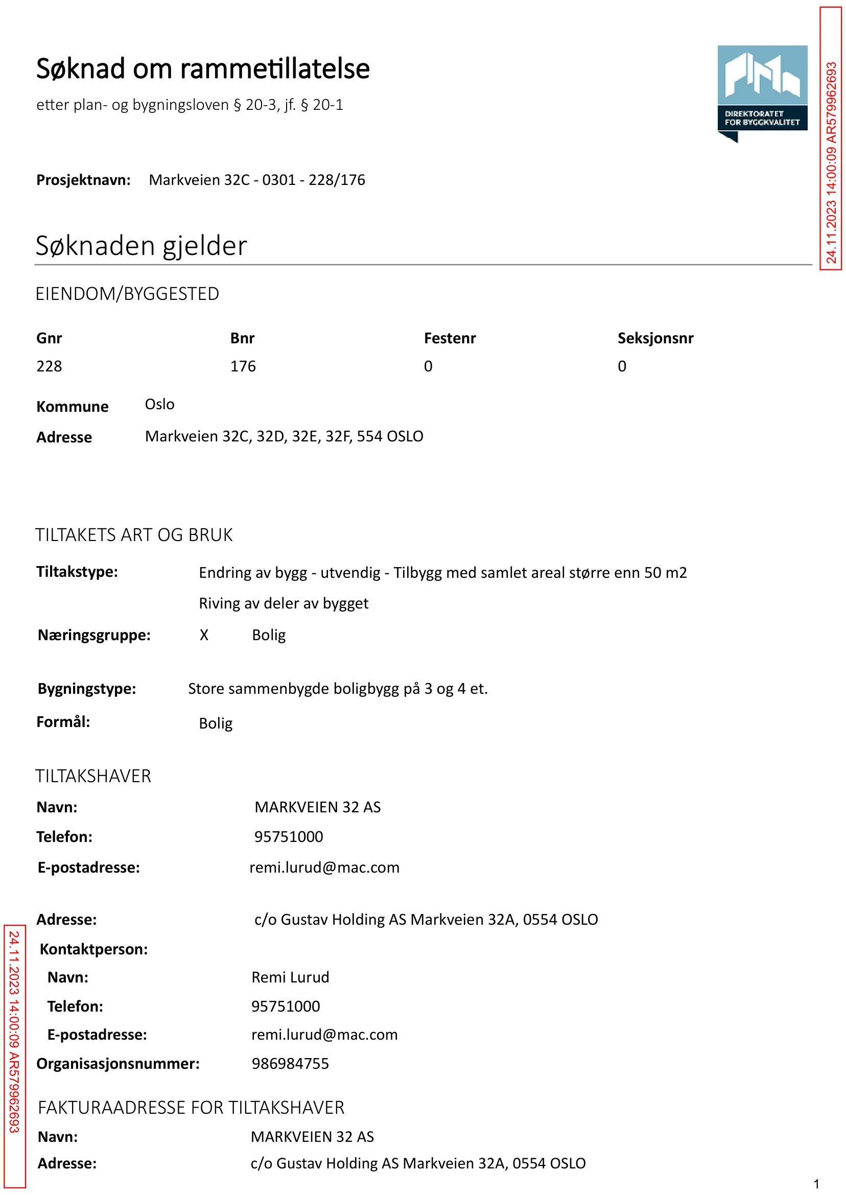 Søknad om rammetillatelse