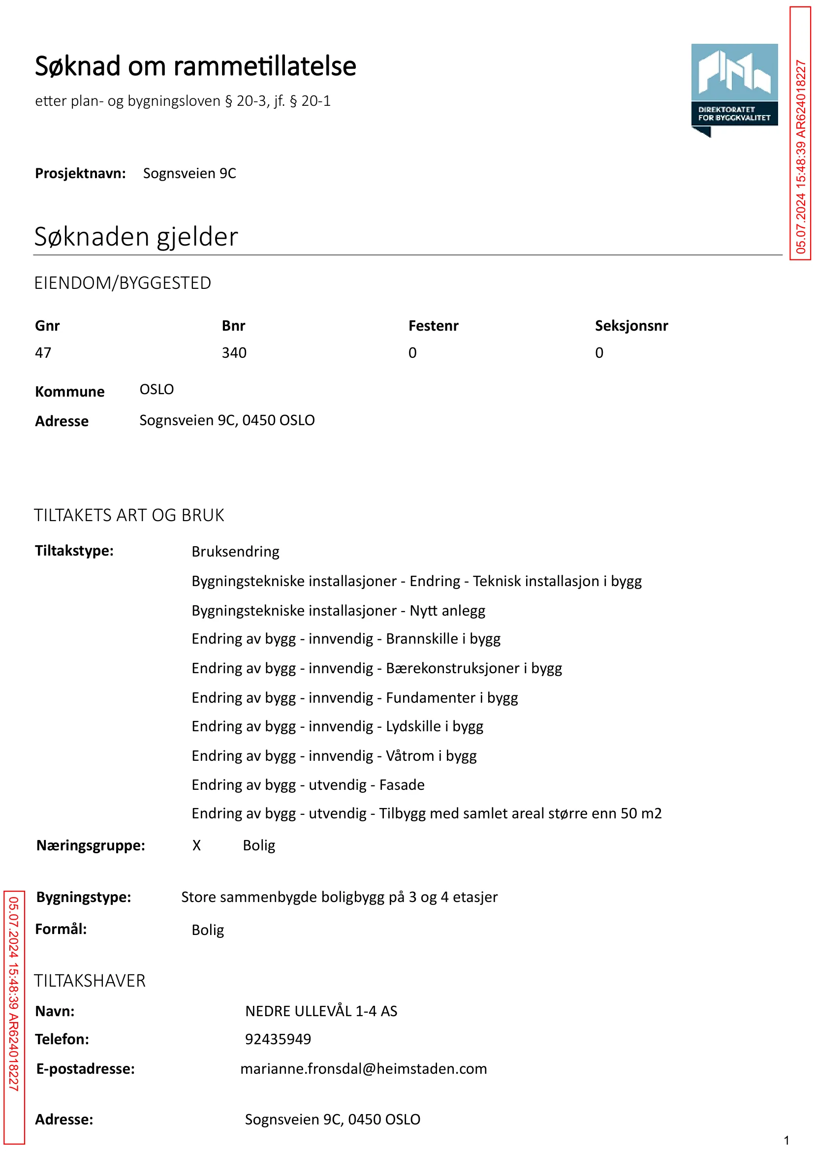 Søknad om rammetillatelse