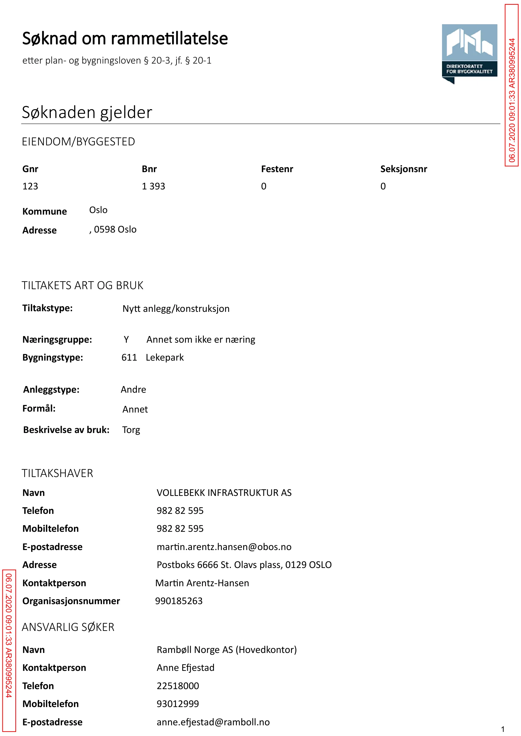 Søknad om rammetillatelse