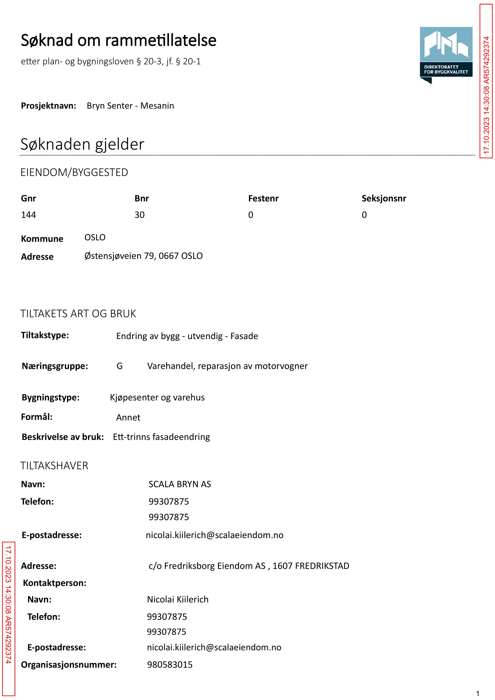 Søknad om rammetillatelse