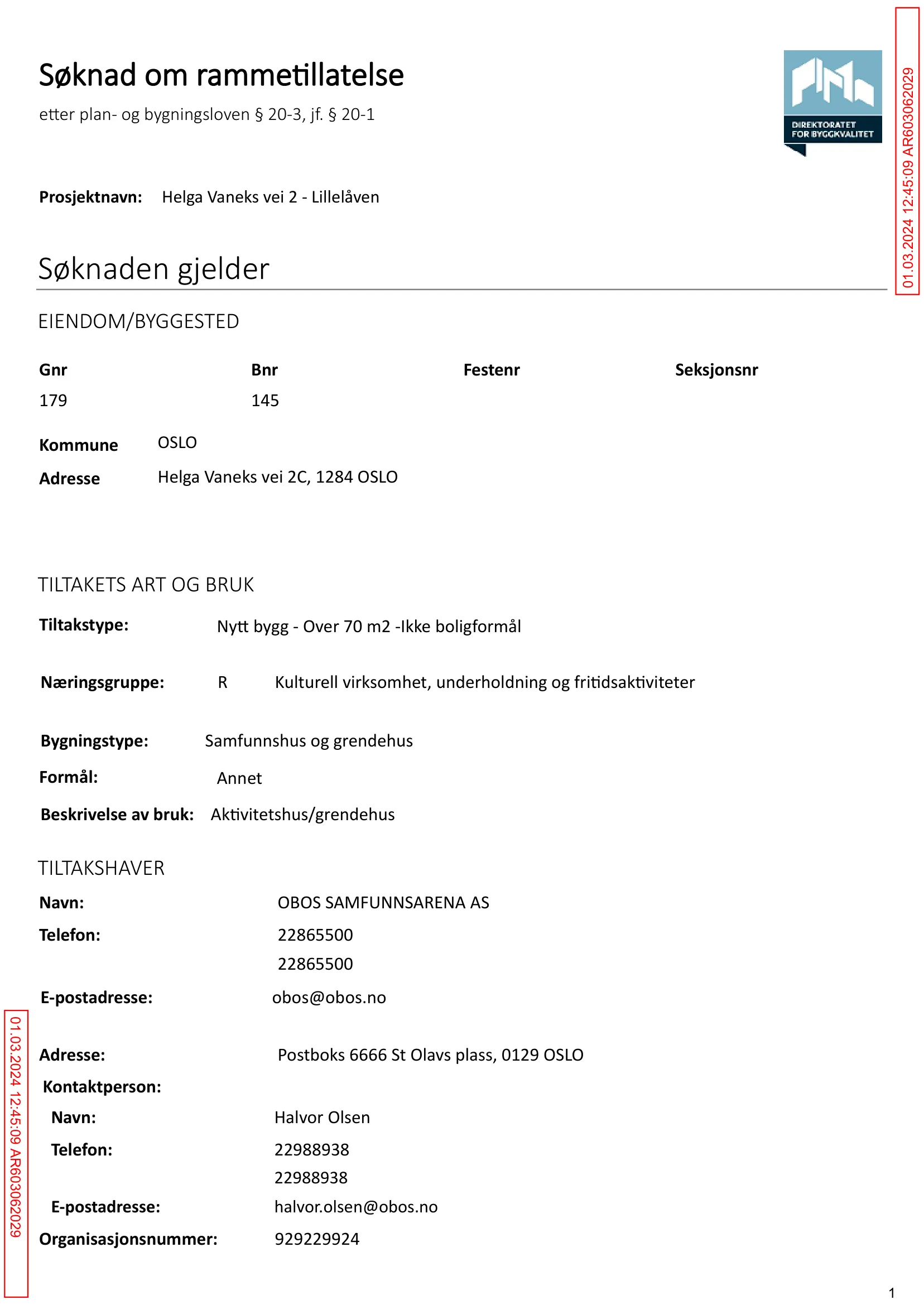 Søknad om rammetillatelse