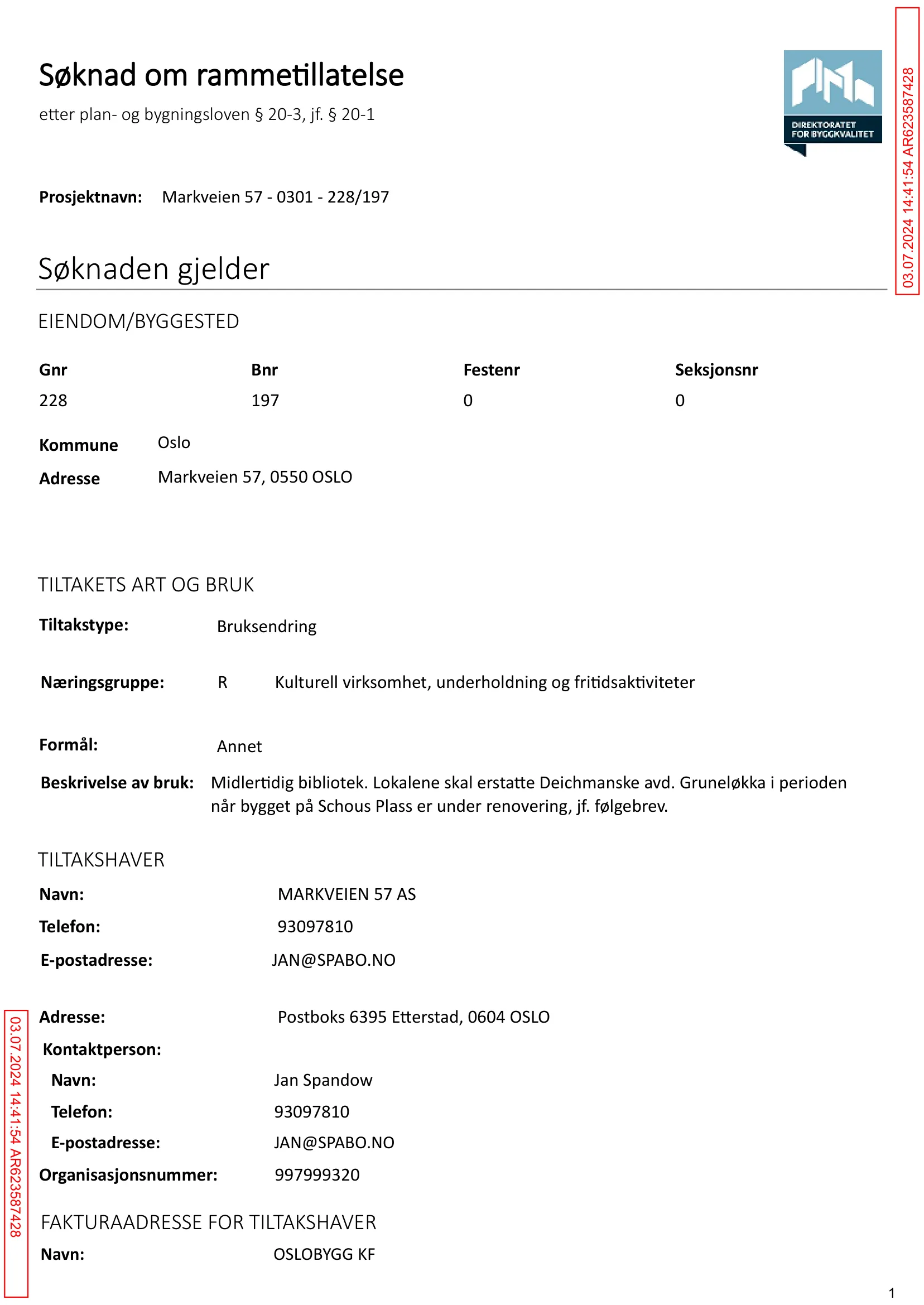 Søknad om rammetillatelse