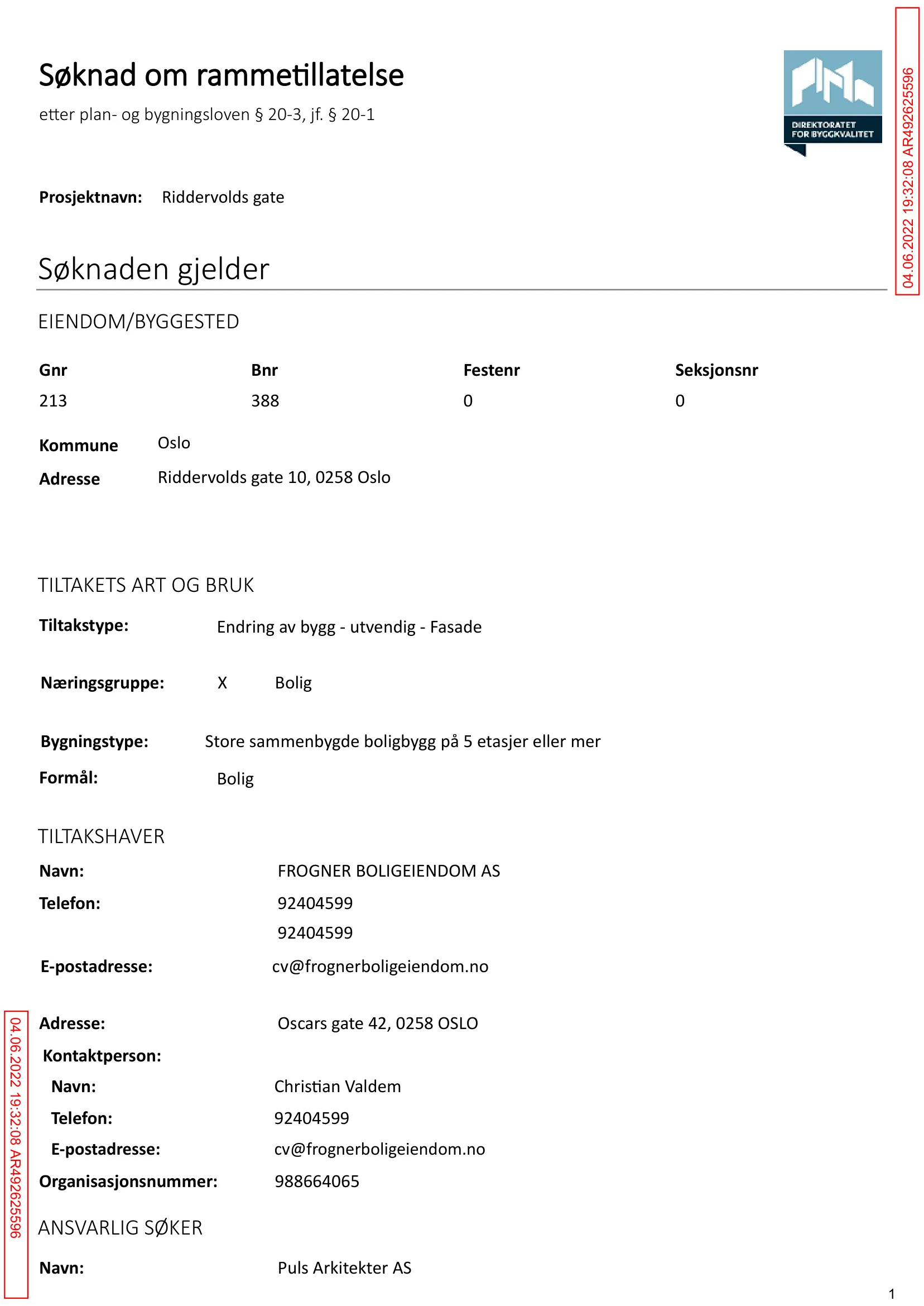 Søknad om rammetillatelse