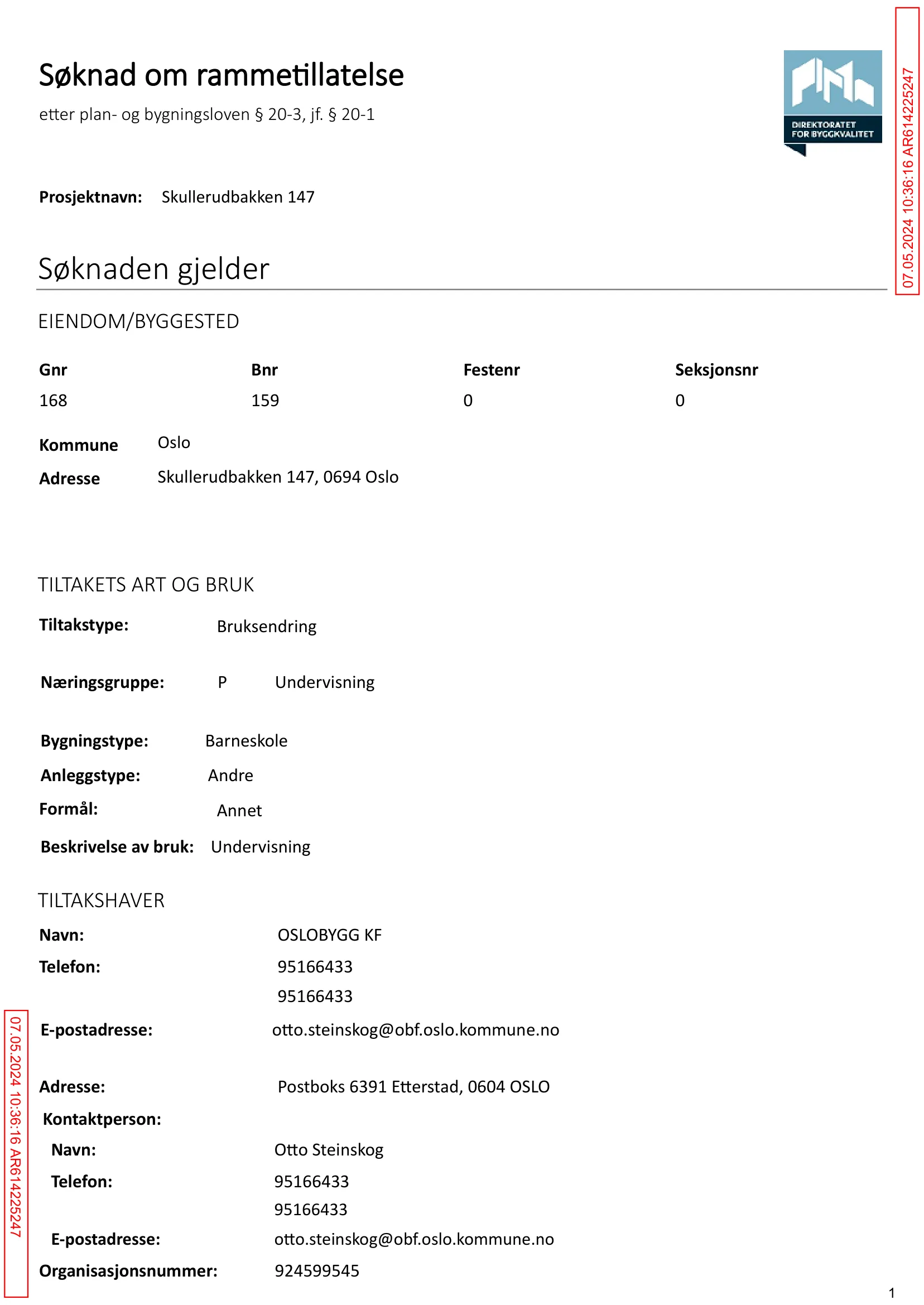 Søknad om rammetillatelse