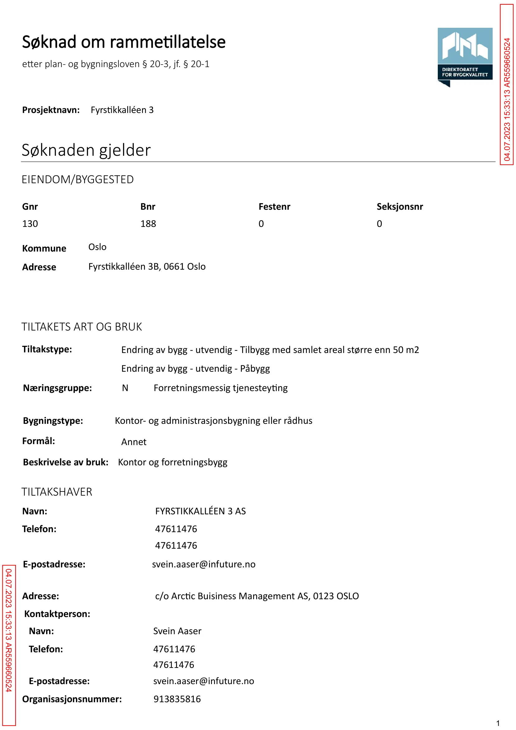 Søknad om rammetillatelse