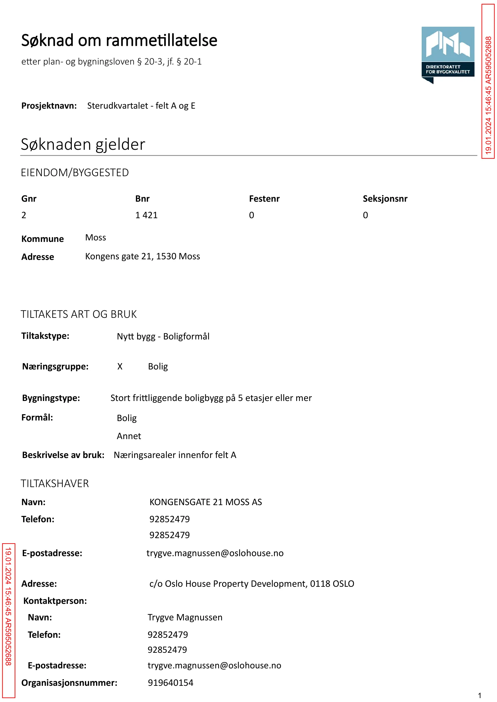 Søknad om rammetillatelse