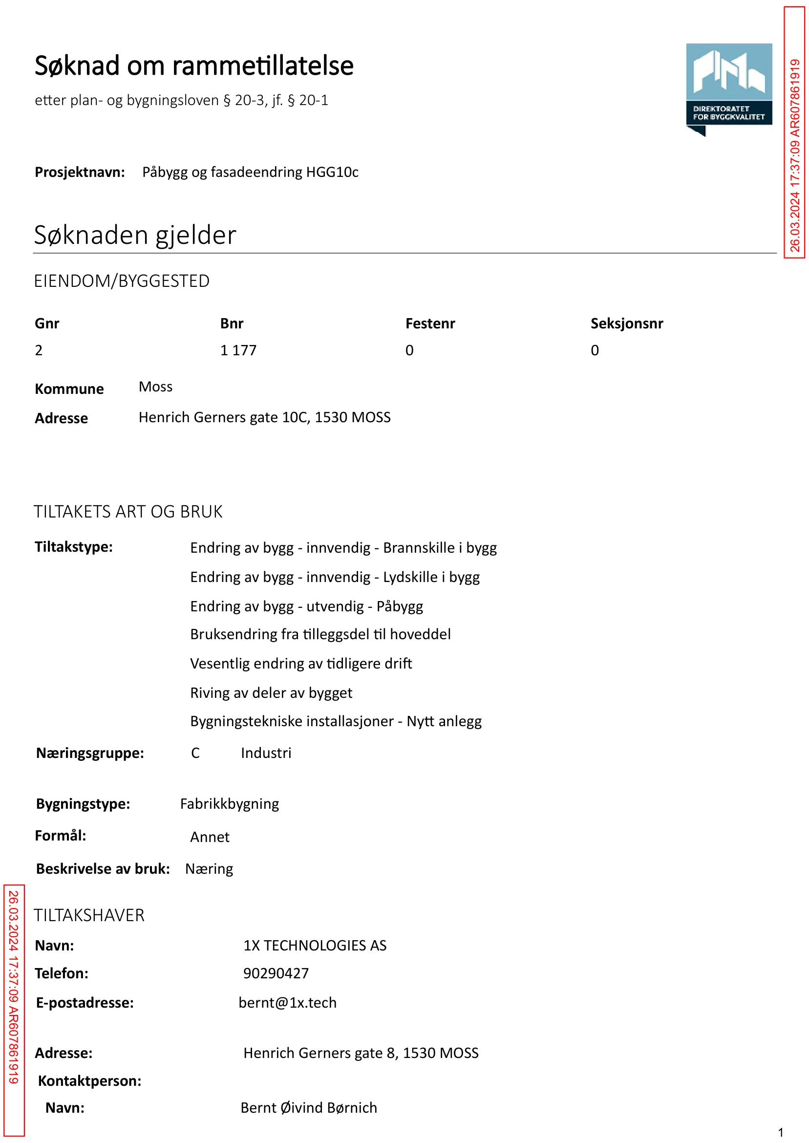 Søknad om rammetillatelse