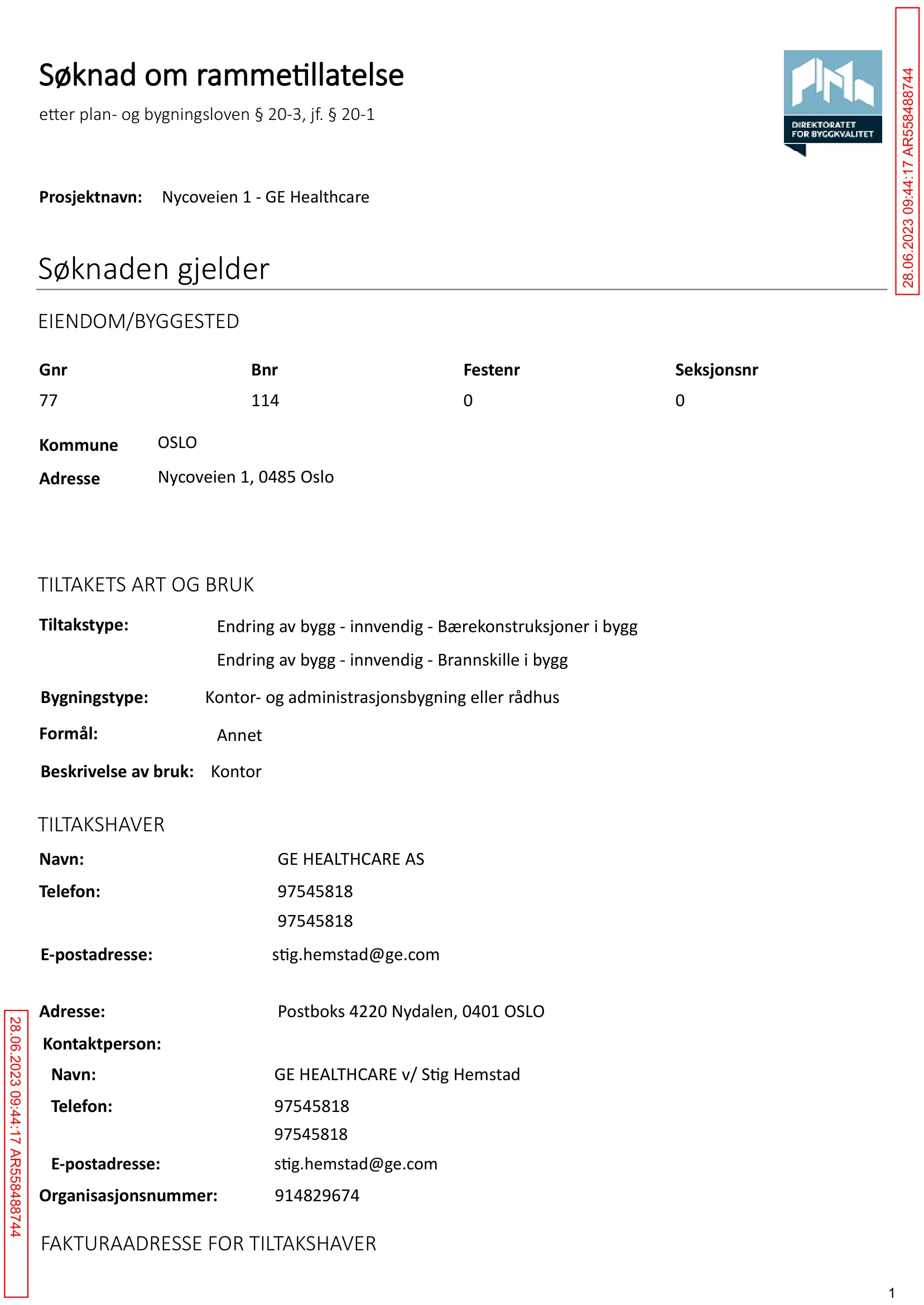 Søknad om rammetillatelse