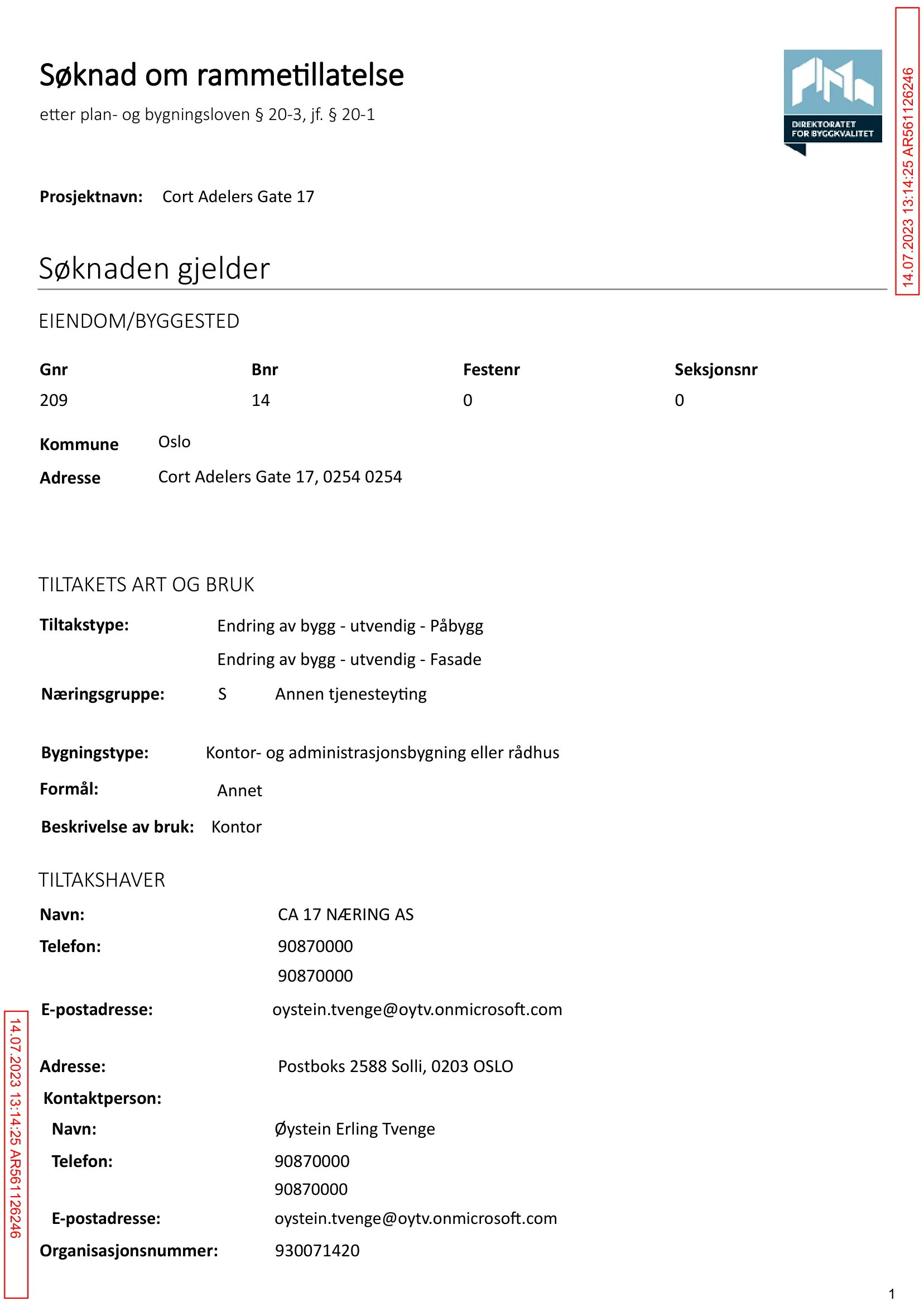 Søknad om rammetillatelse