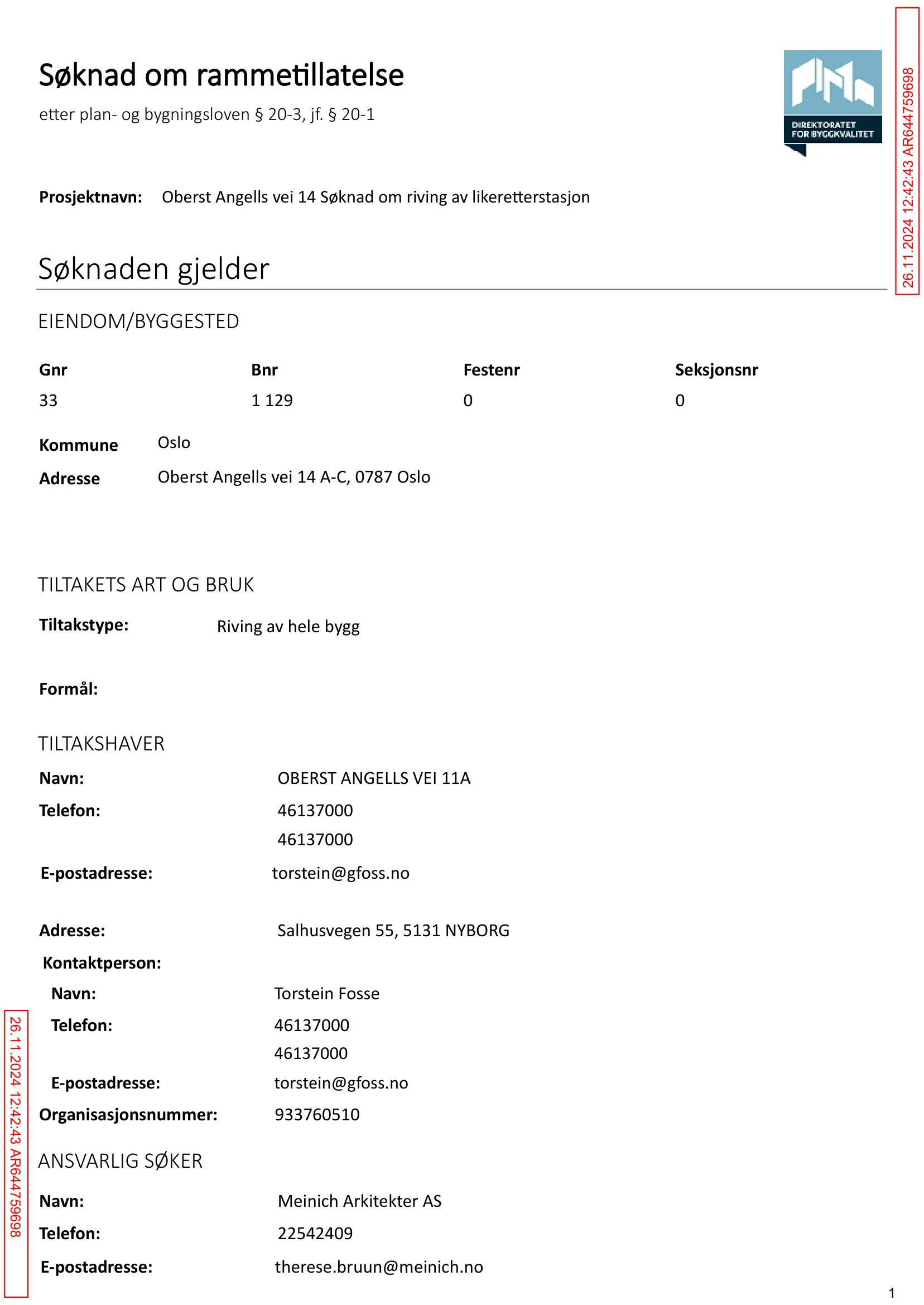 Søknad om rammetillatelse