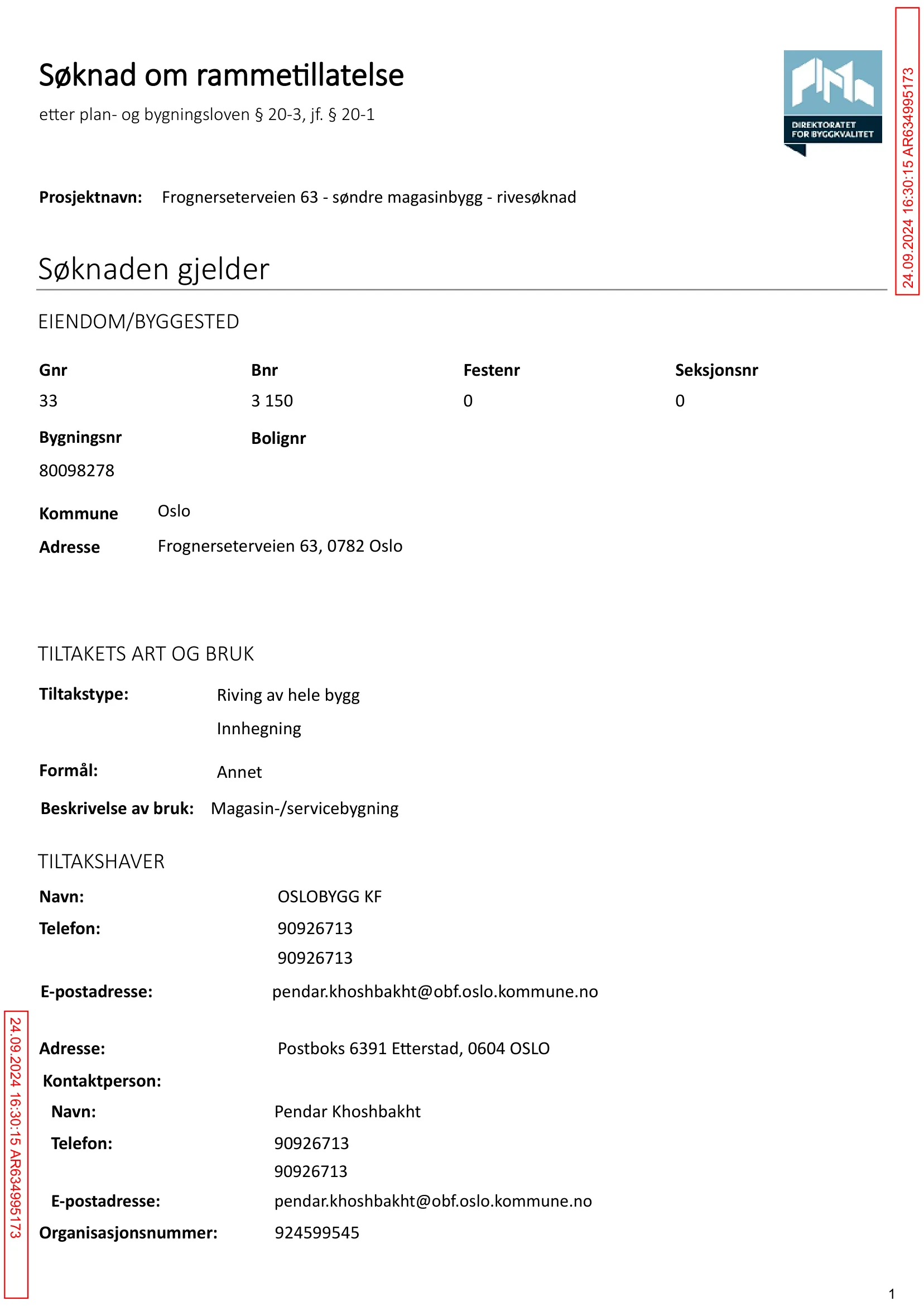 Søknad om rammetillatelse