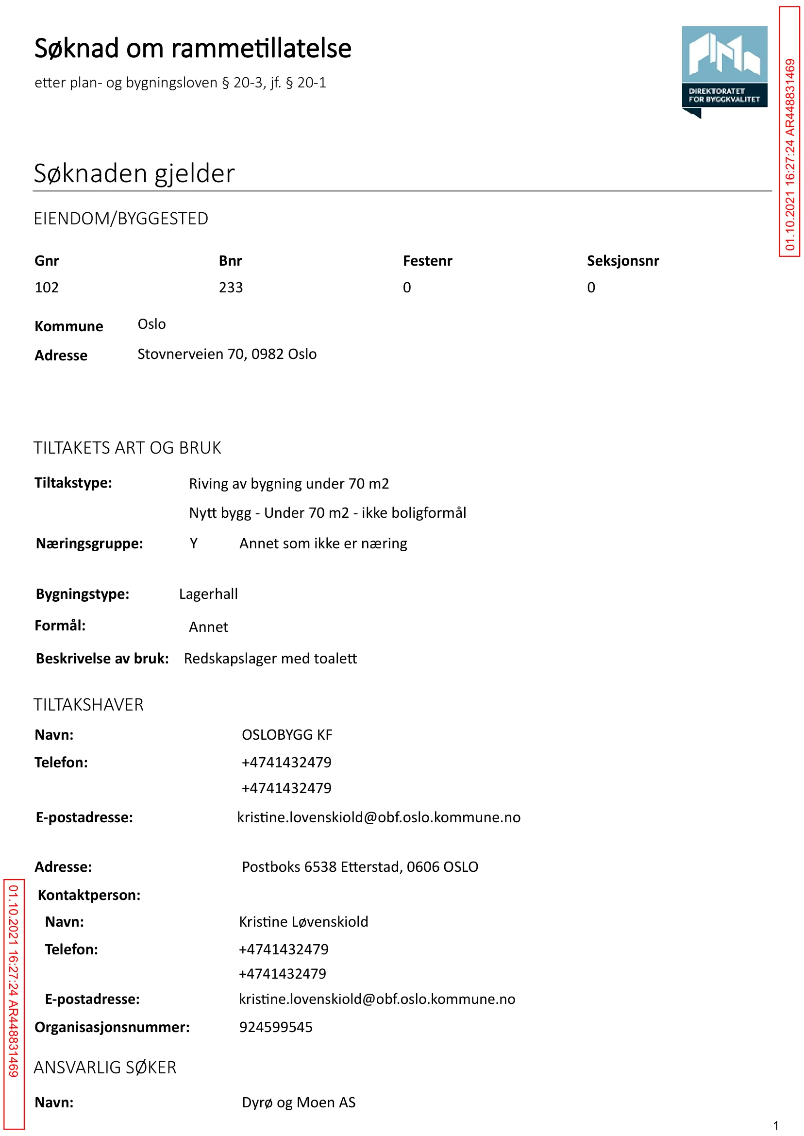 Søknad om rammetillatelse