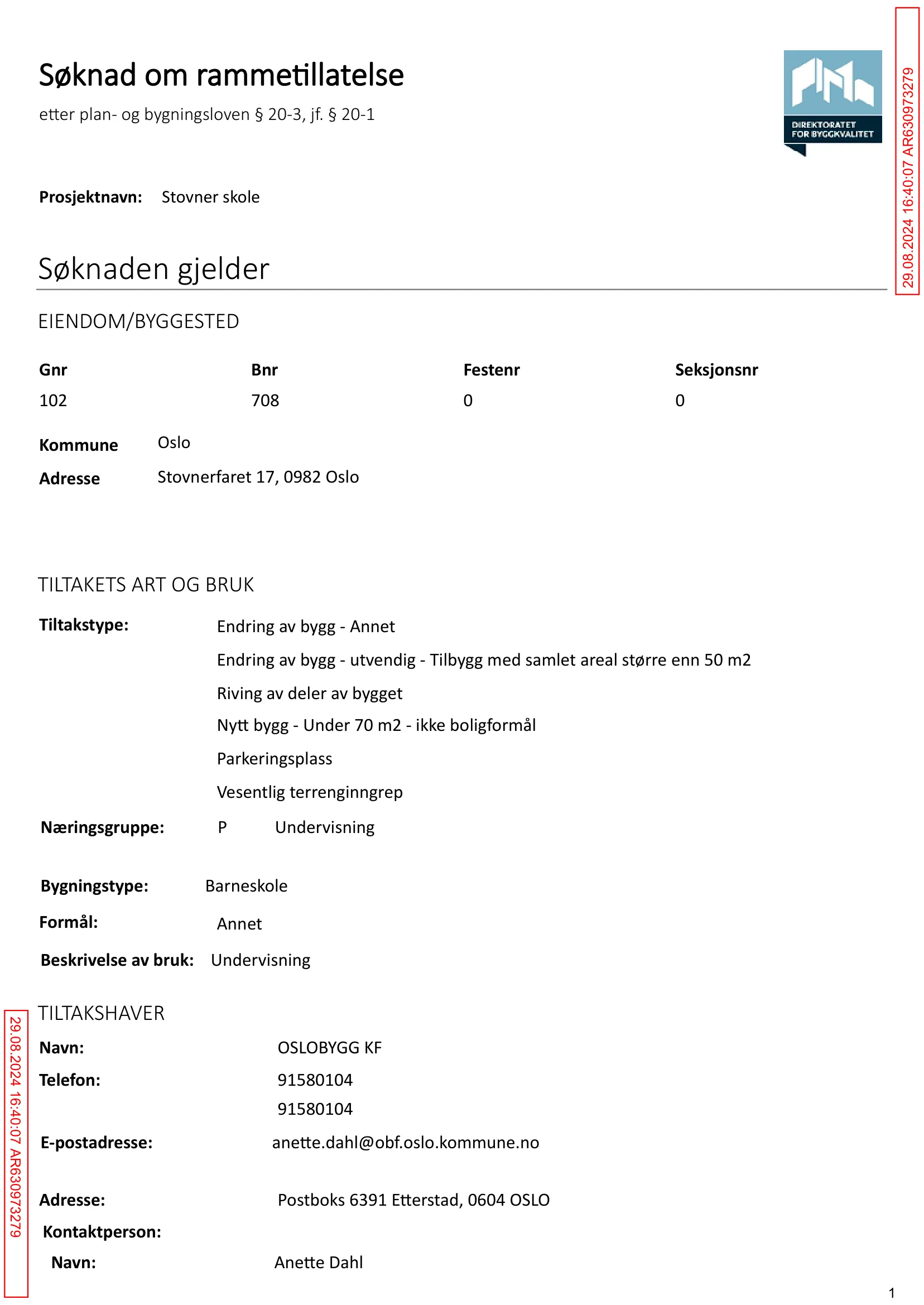 Søknad om rammetillatelse