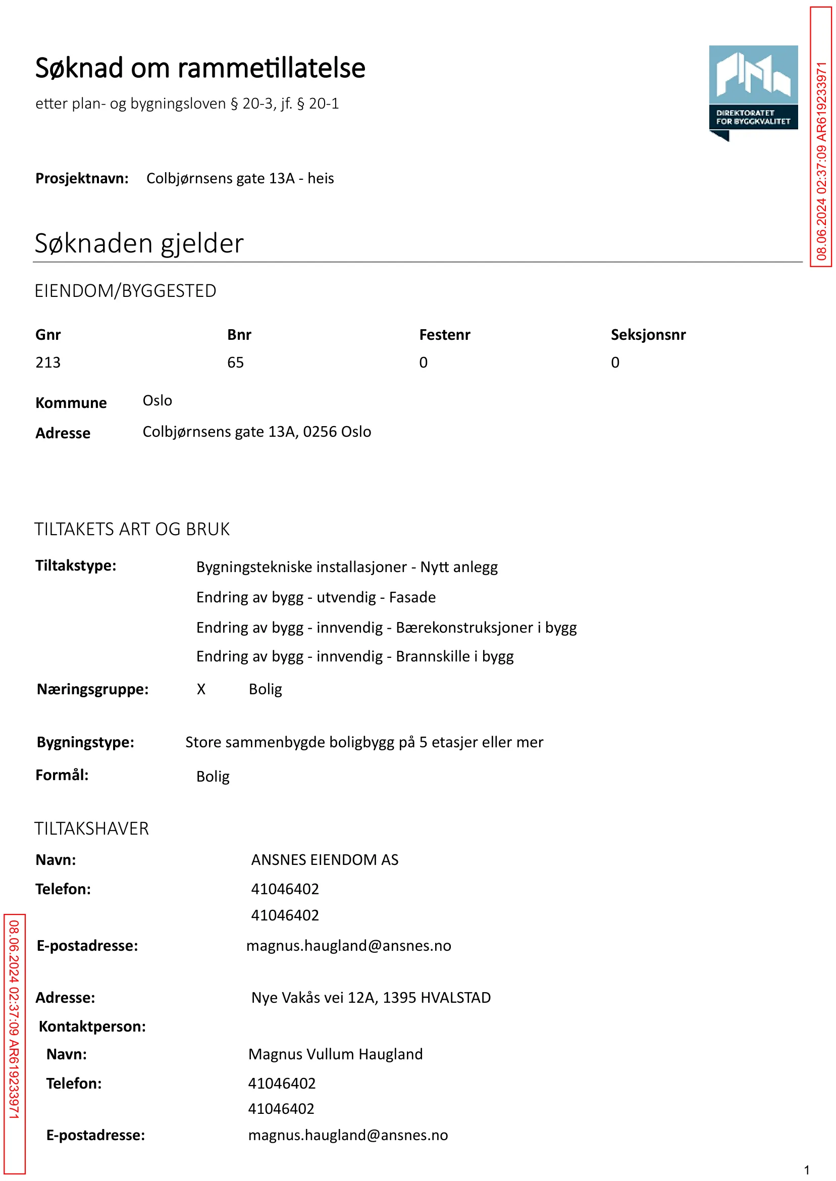 Søknad om rammetillatelse