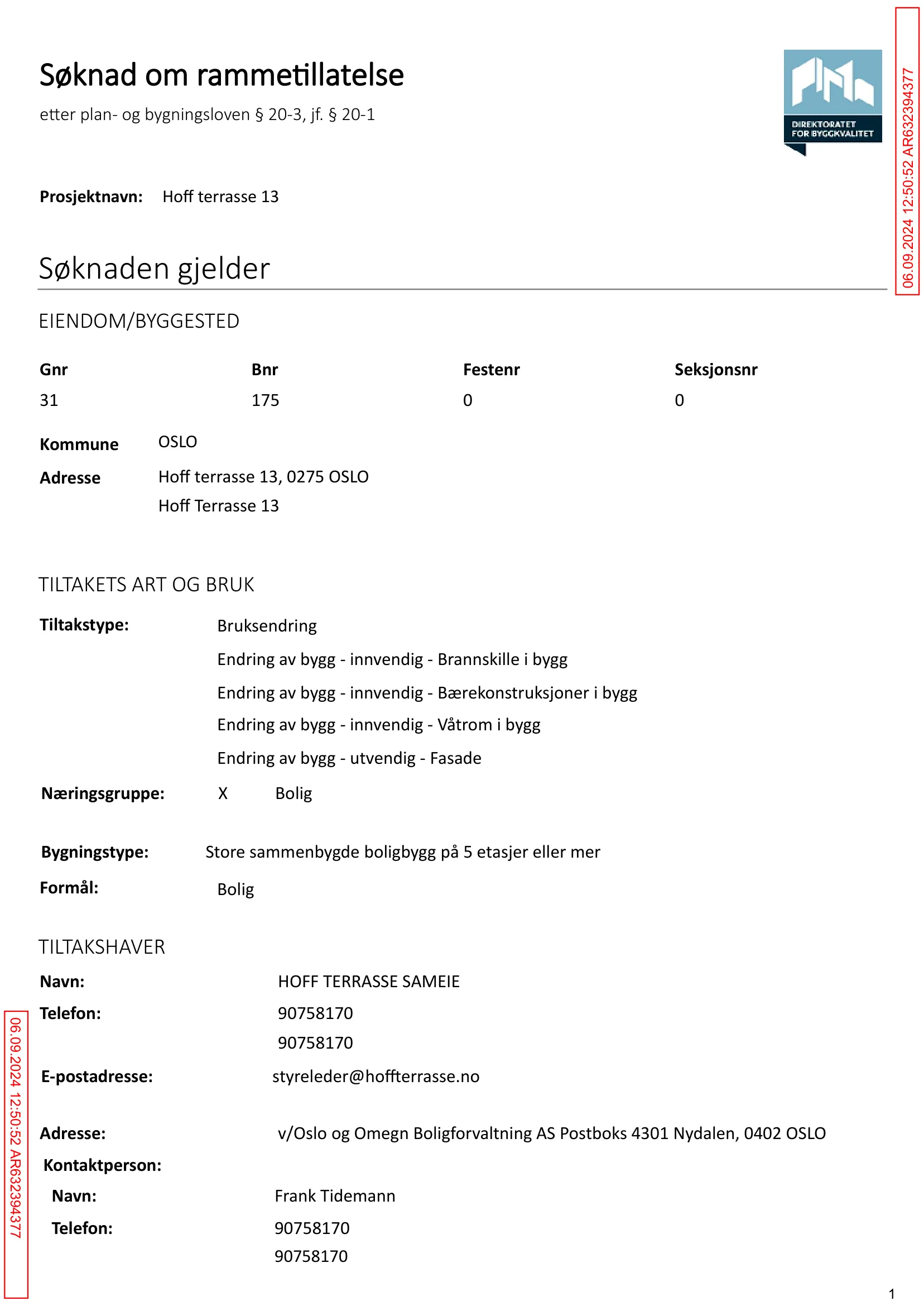 Søknad om rammetillatelse
