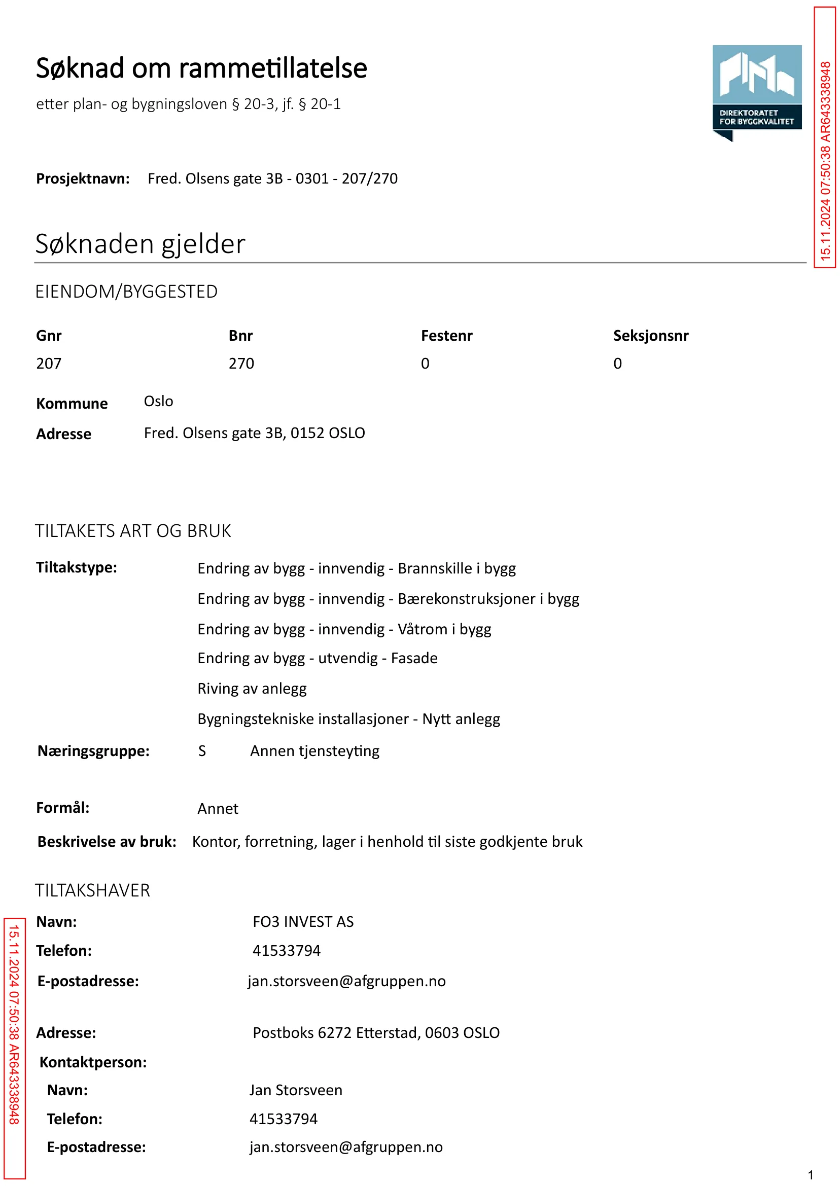 Søknad om rammetillatelse