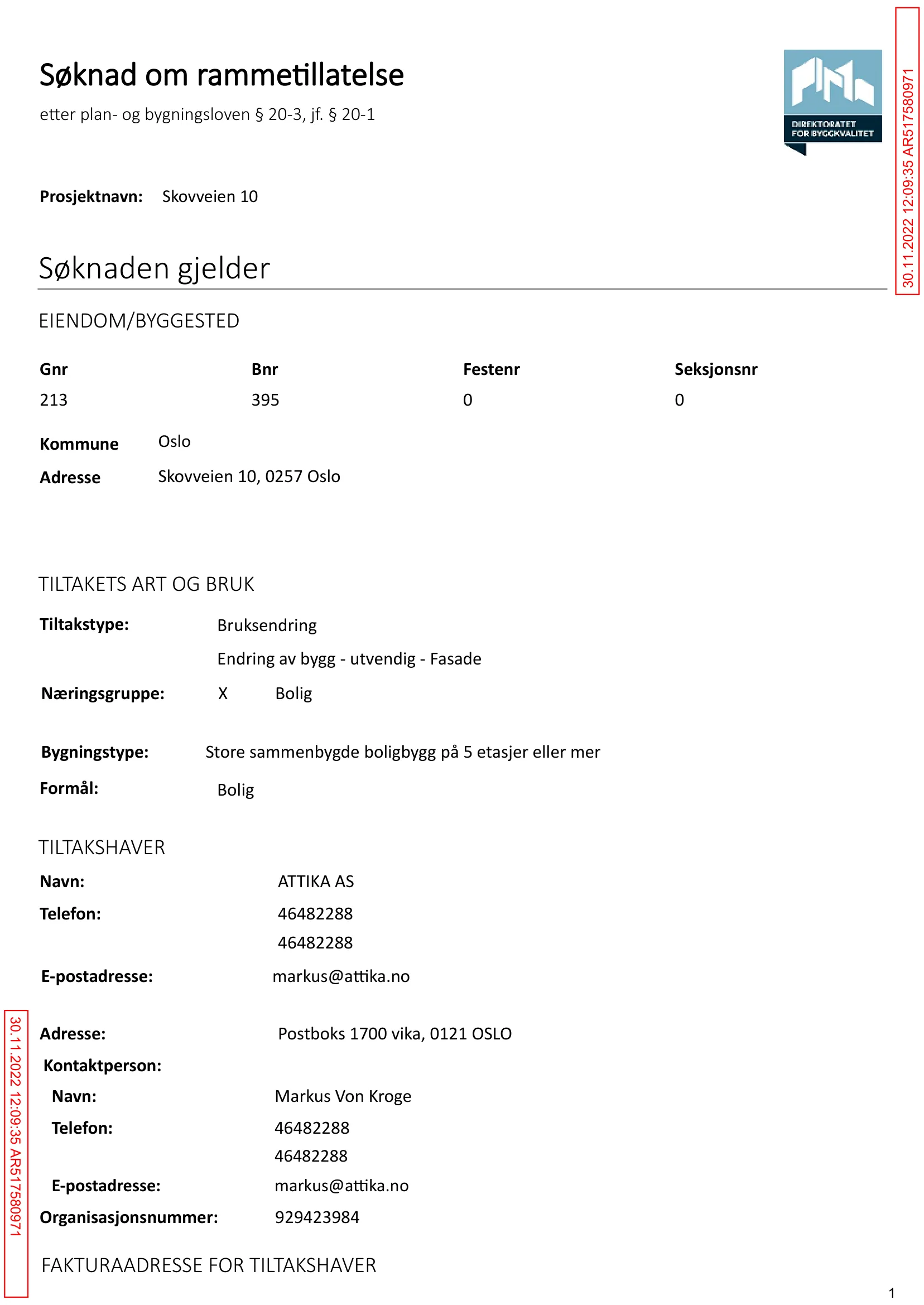 Søknad om rammetillatelse