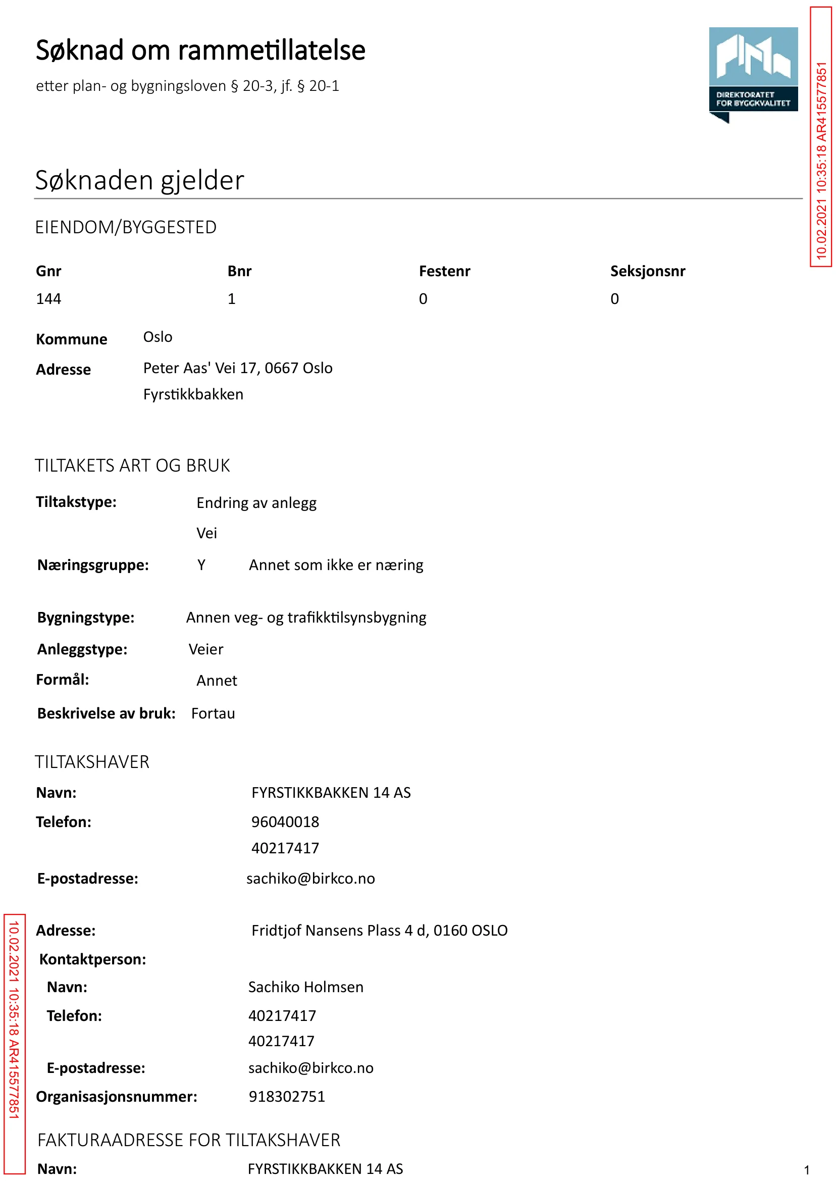 Søknad om rammetillatelse