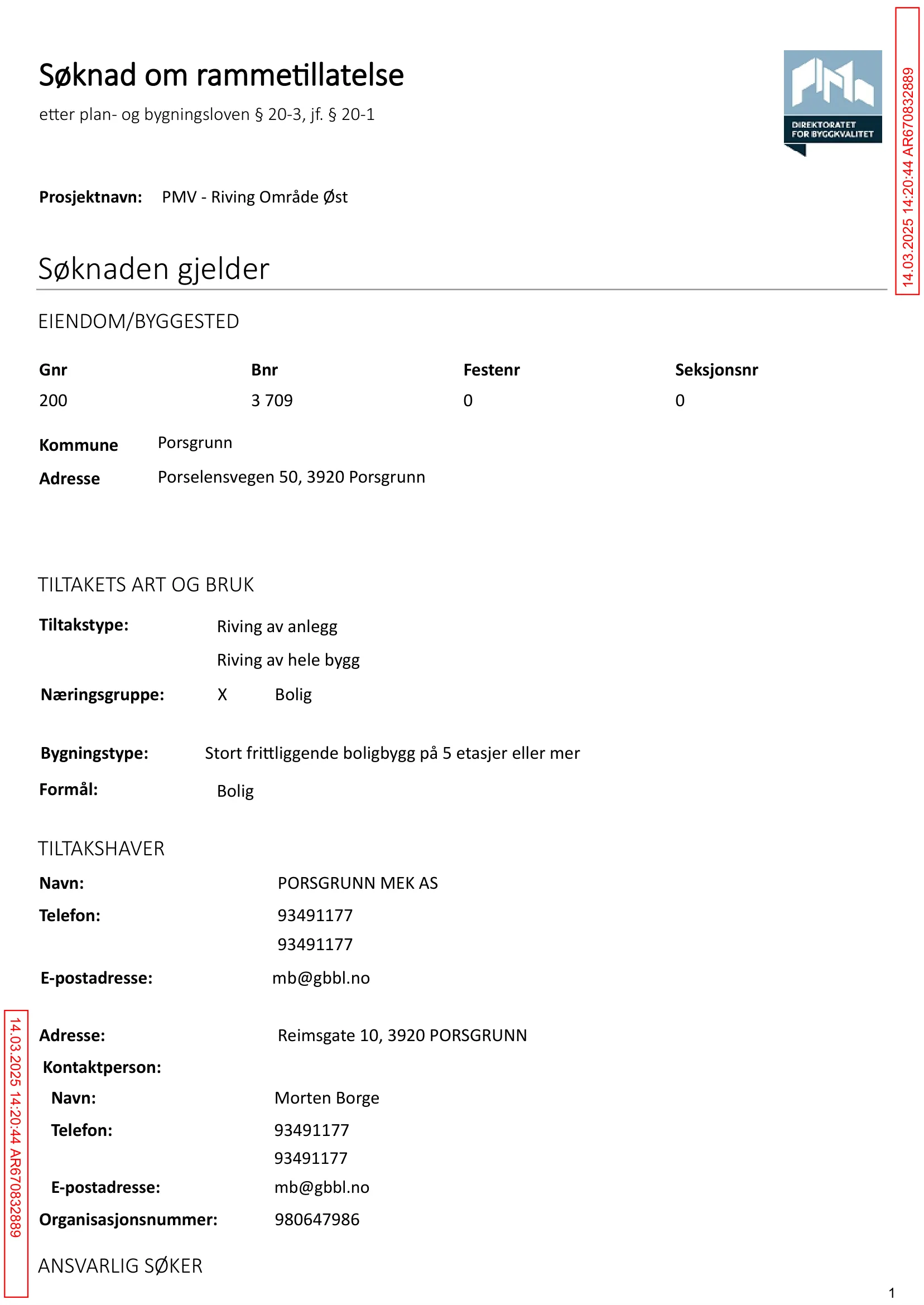 Søknad om rammetillatelse
