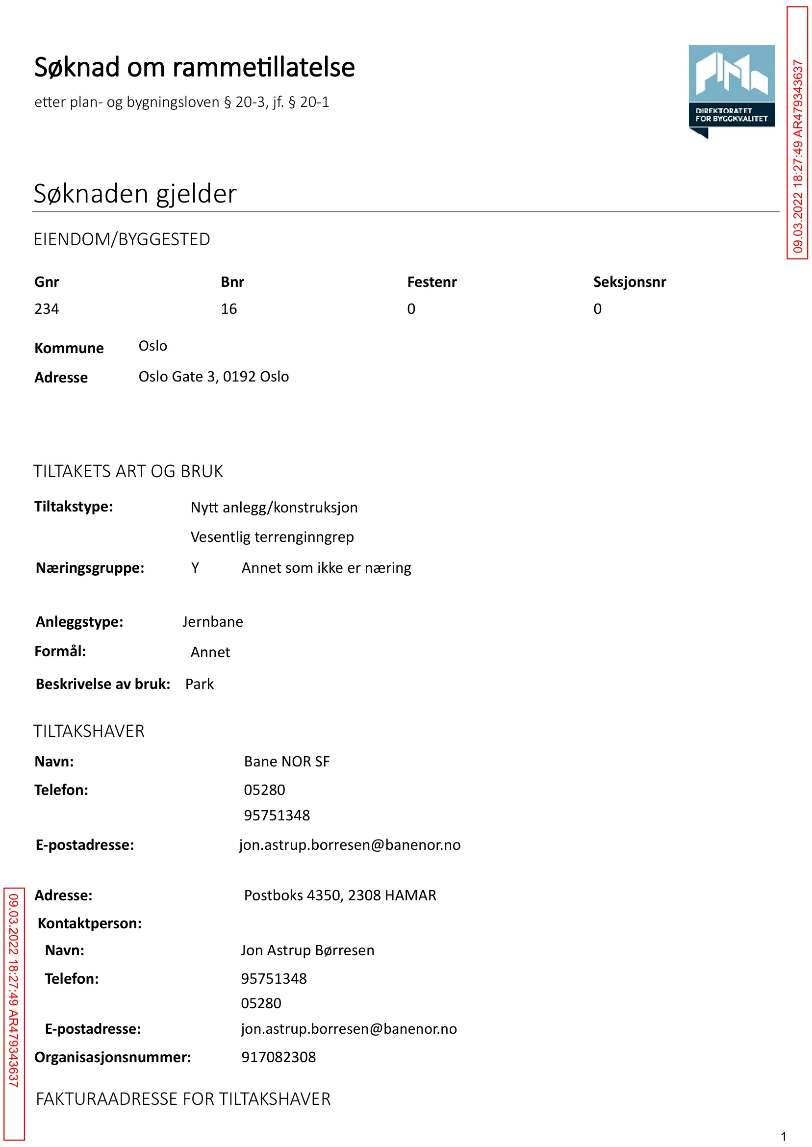 Søknad om rammetillatelse