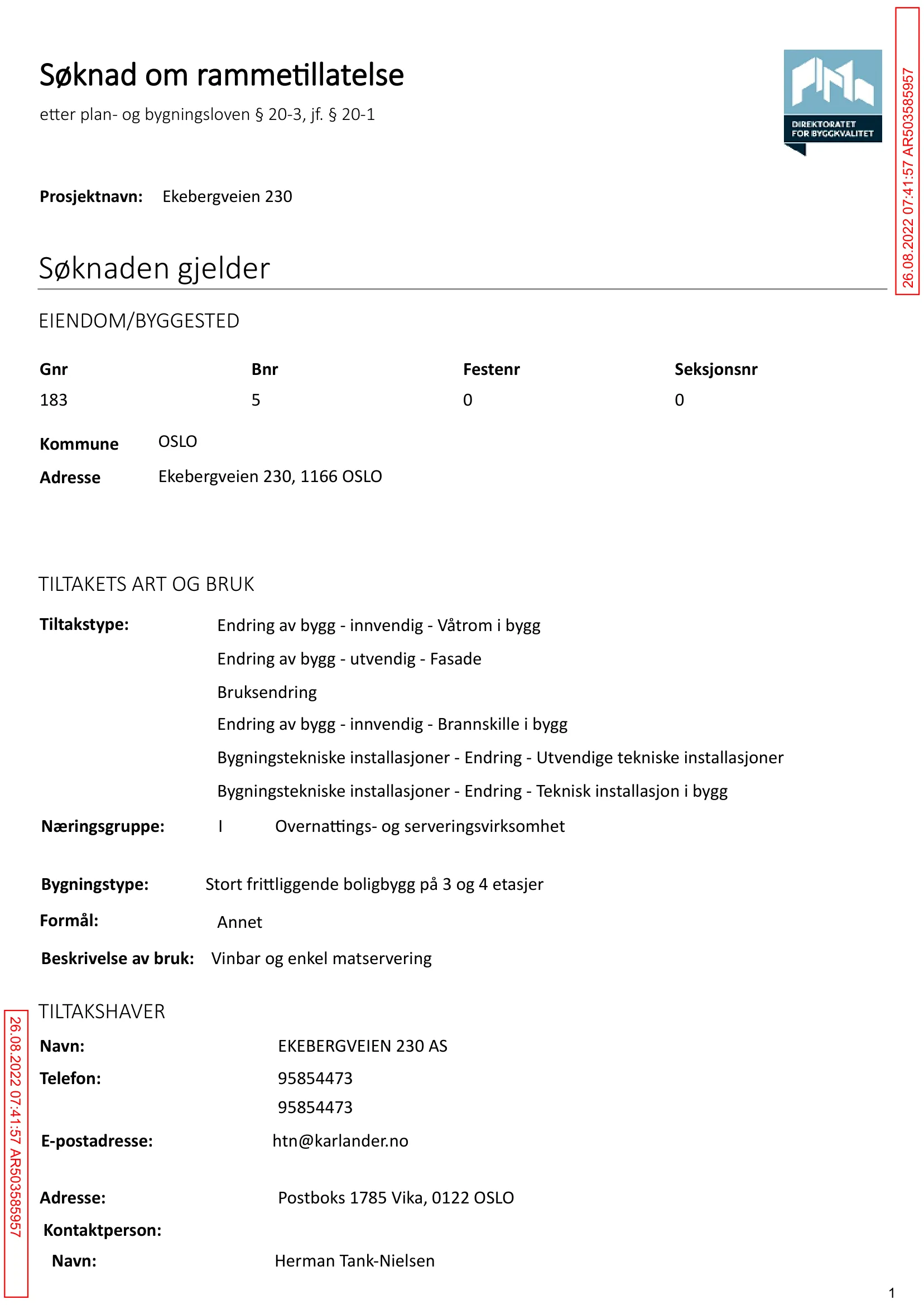 Søknad om rammetillatelse