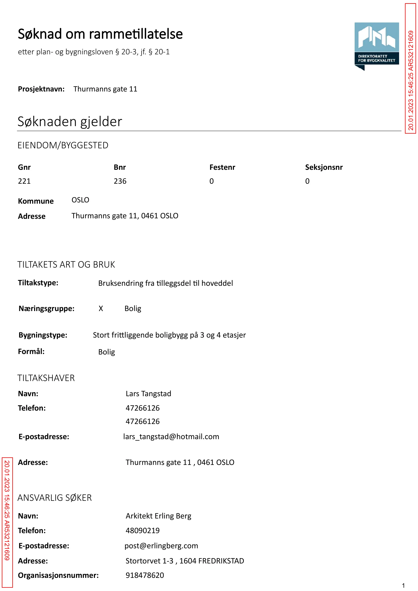 Søknad om rammetillatelse
