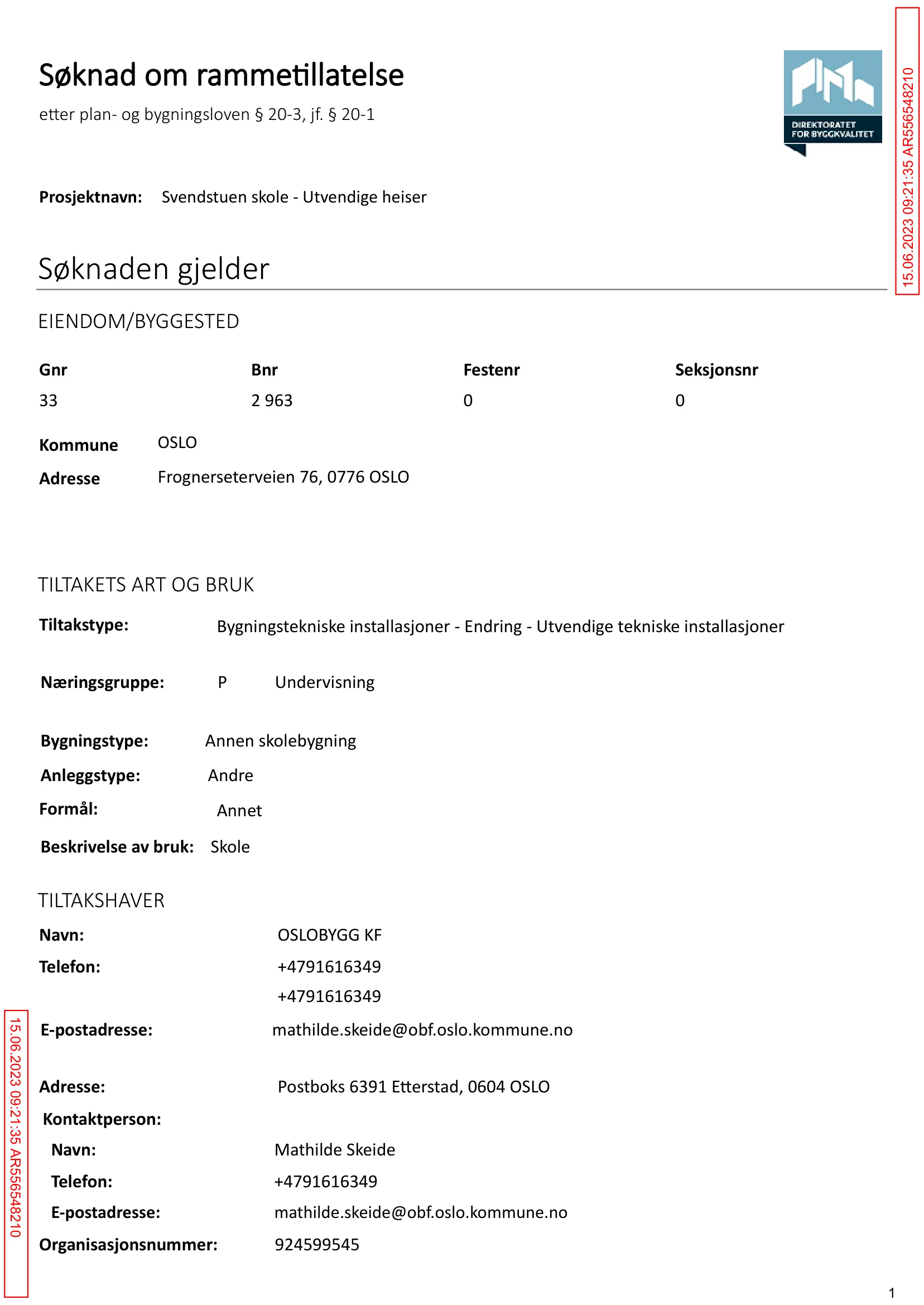 Søknad om rammetillatelse