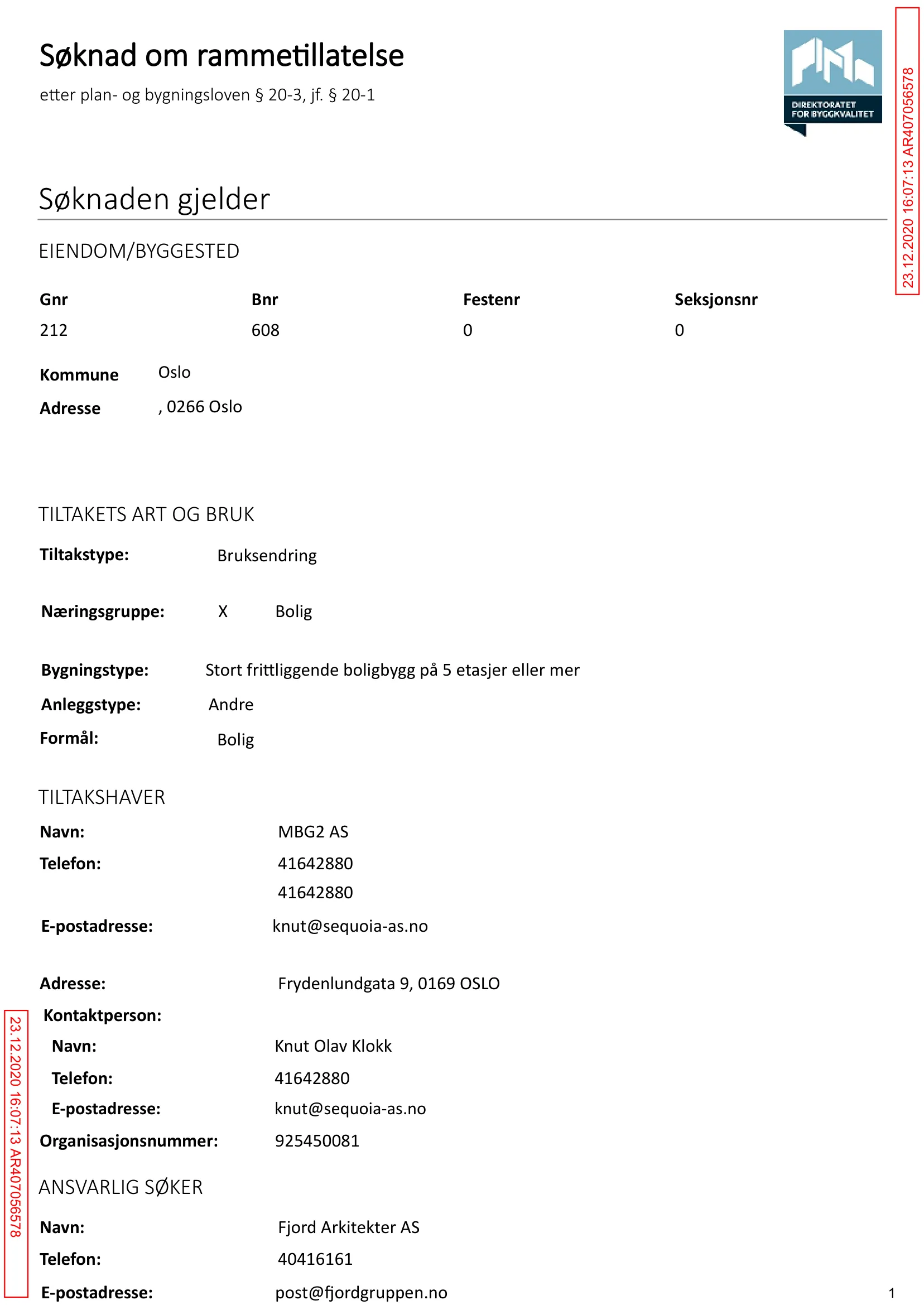 Søknad om rammetillatelse