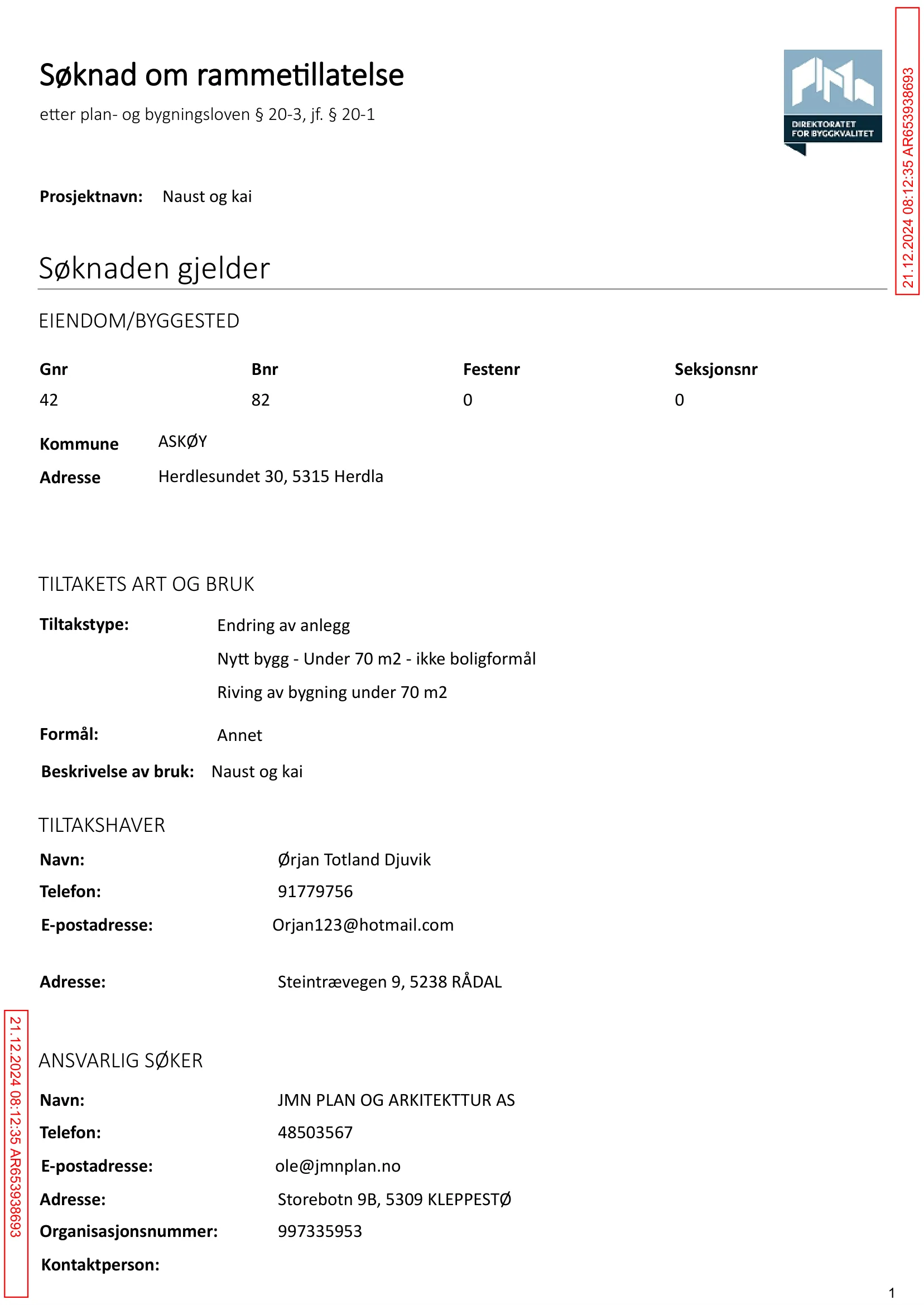 Søknad om rammetillatelse