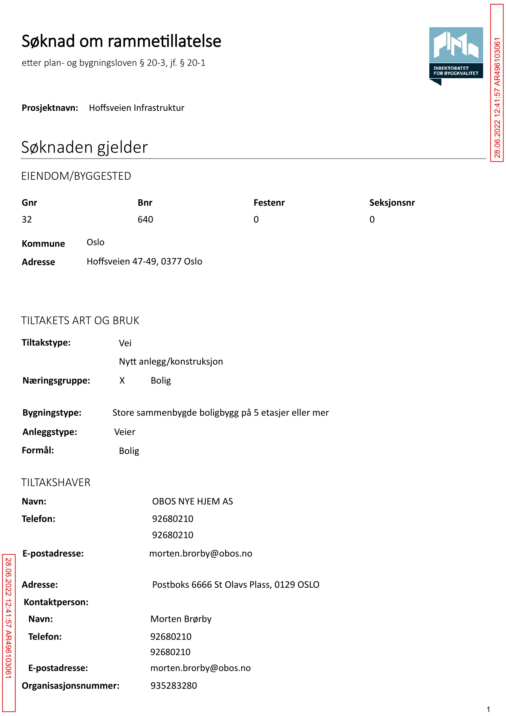 Søknad om rammetillatelse