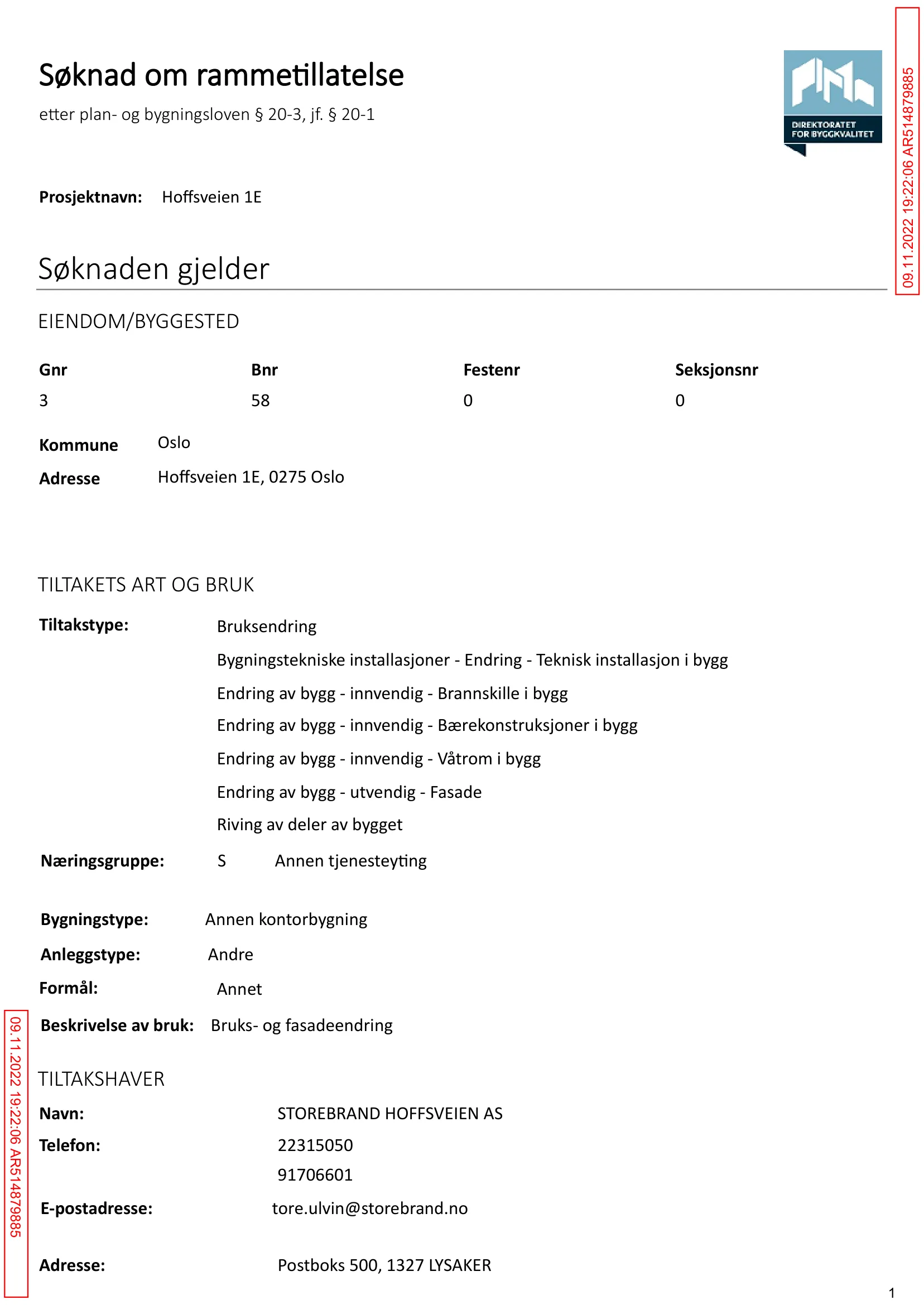 Søknad om rammetillatelse