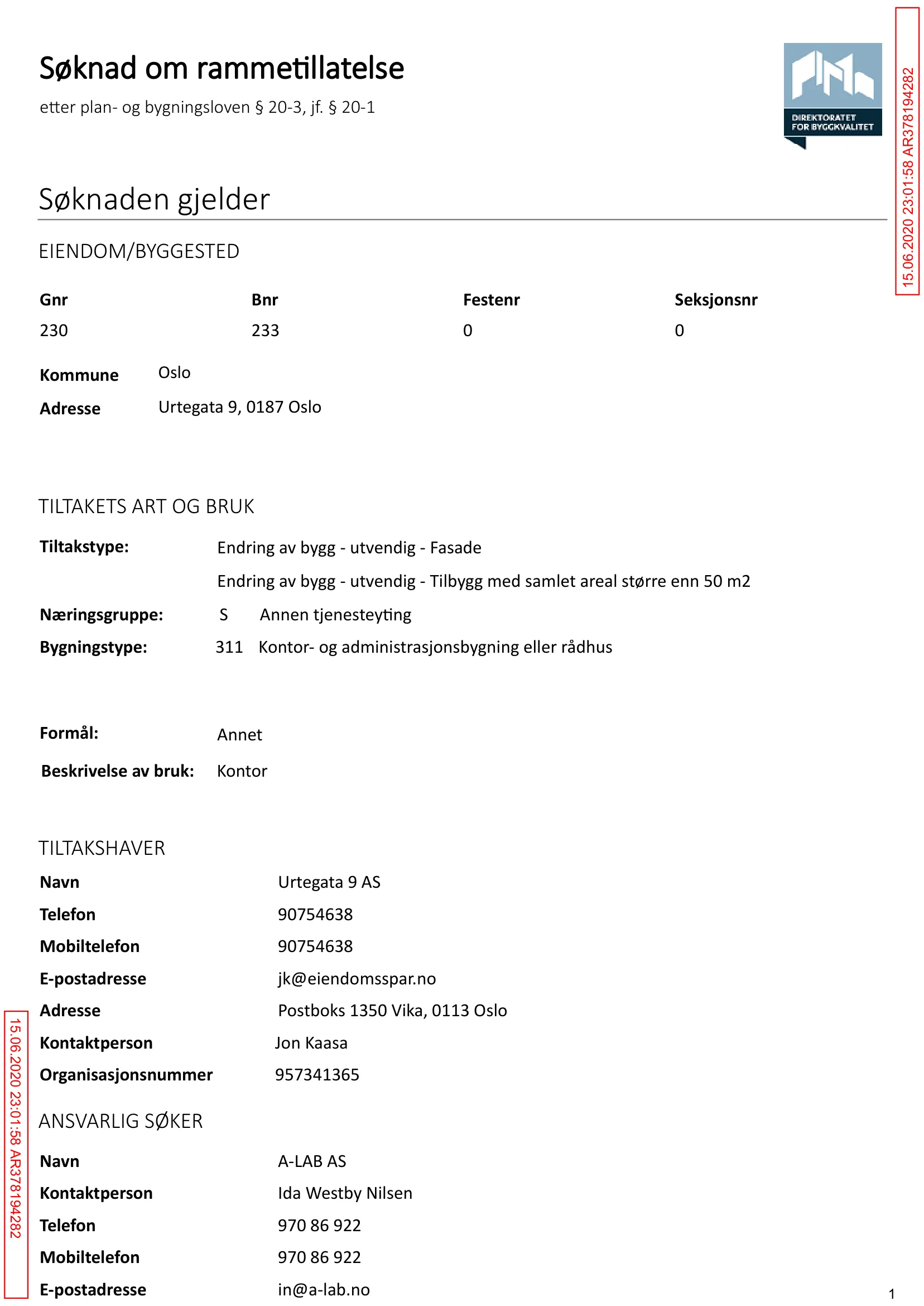 Søknad om rammetillatelse