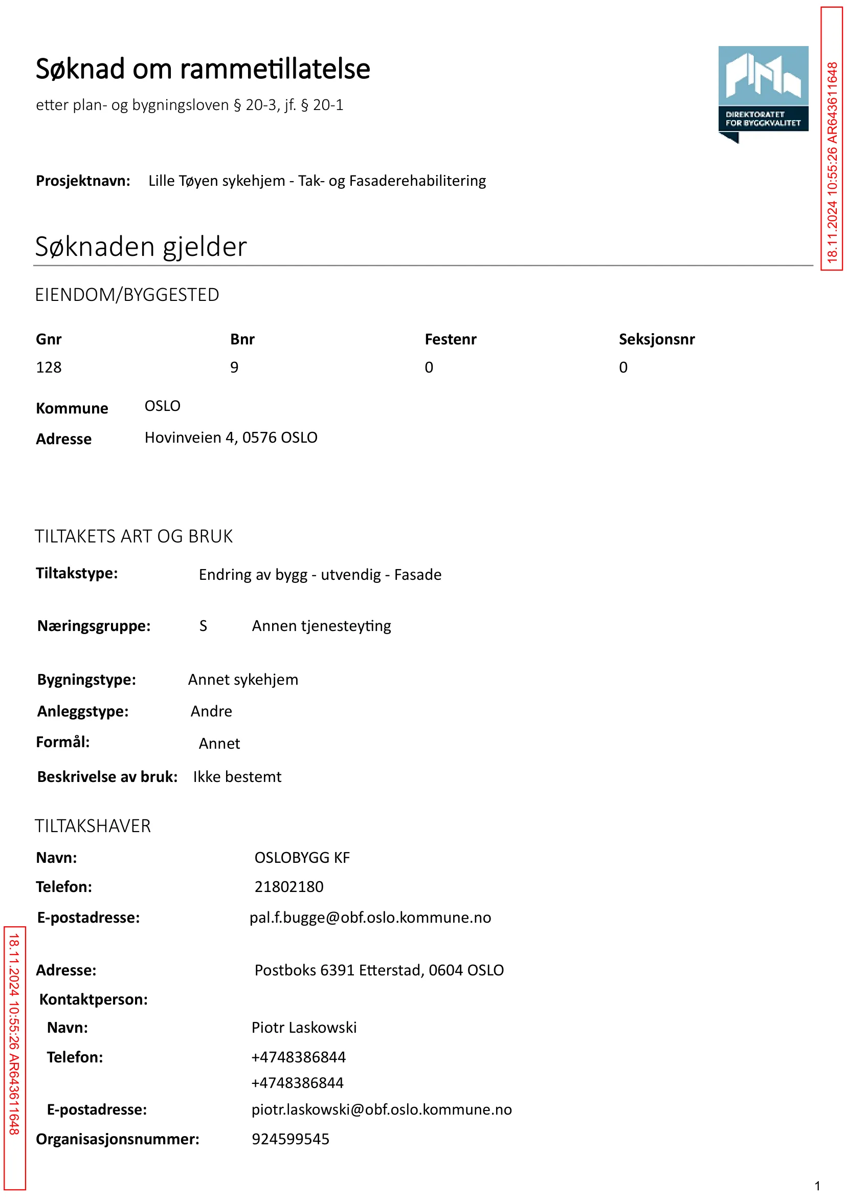 Søknad om rammetillatelse