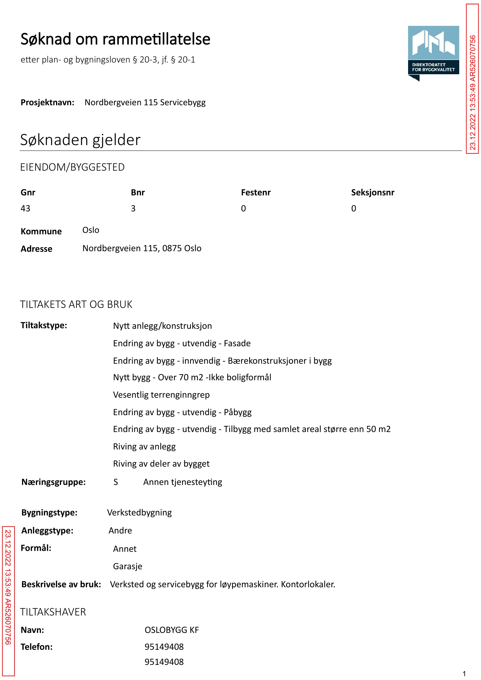 Søknad om rammetillatelse