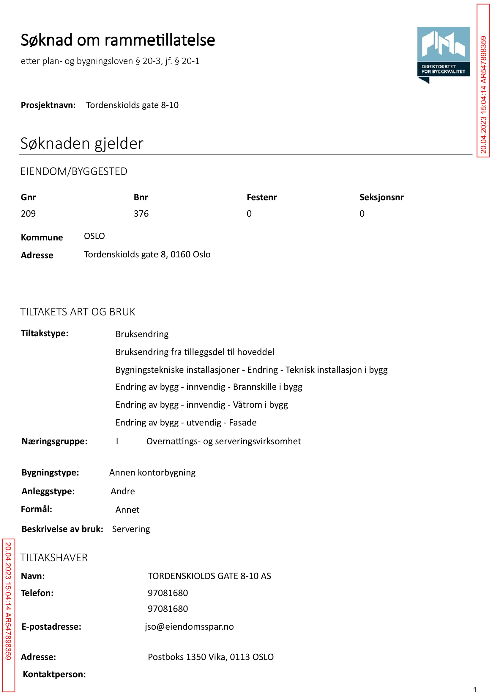 Søknad om rammetillatelse