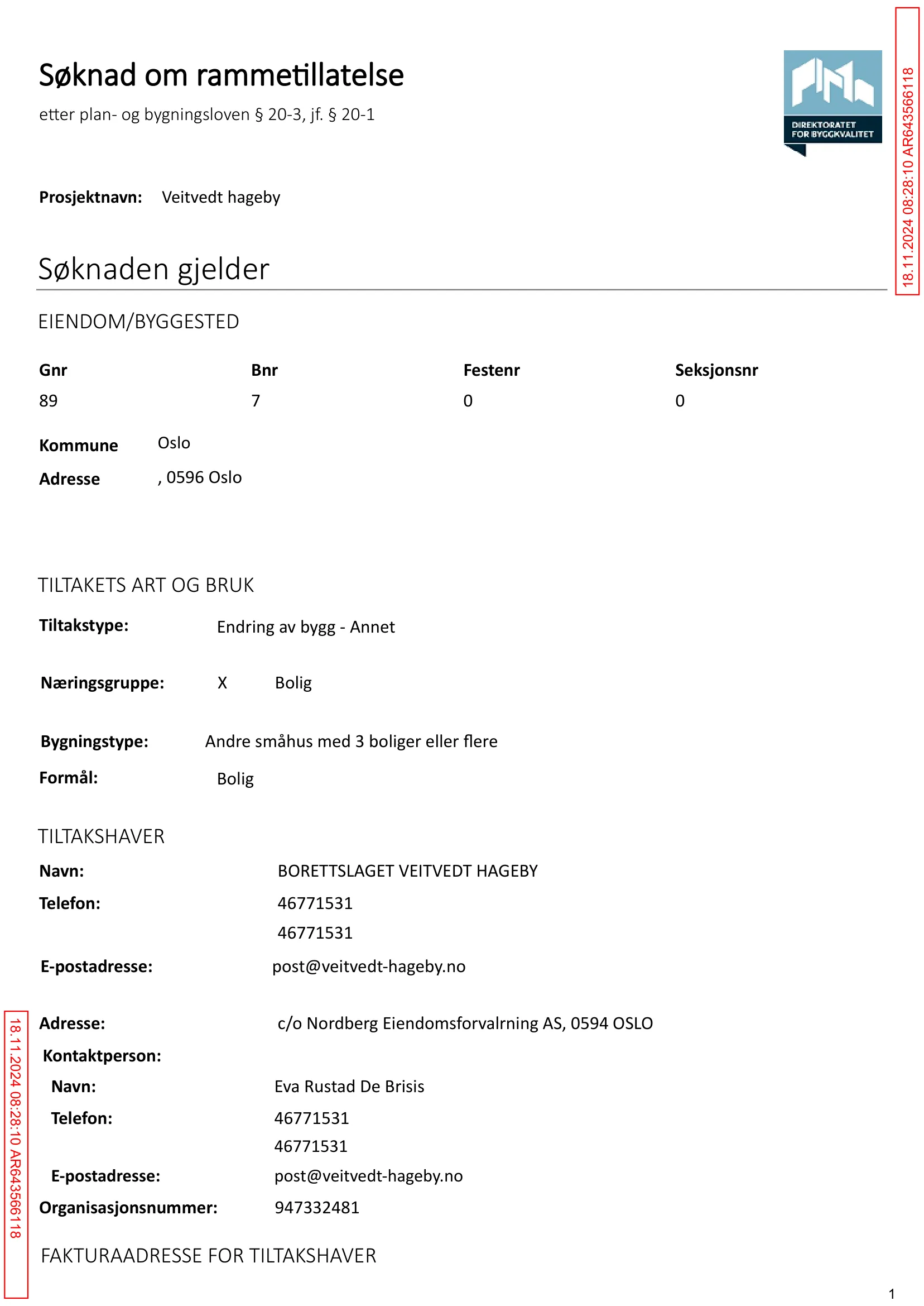 Søknad om rammetillatelse