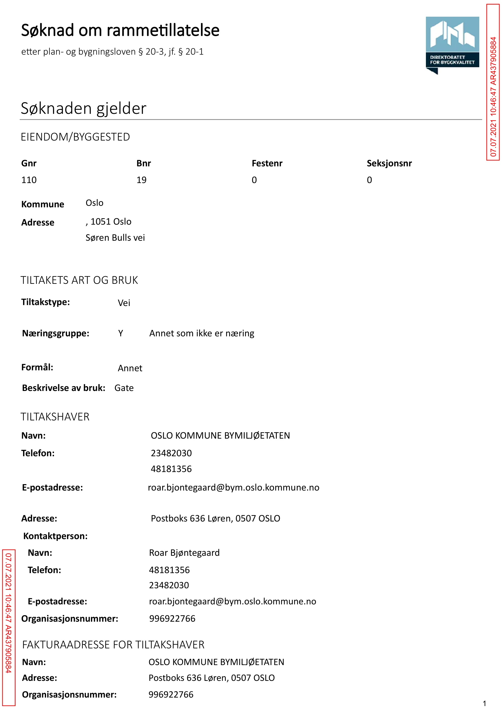 Søknad om rammetillatelse