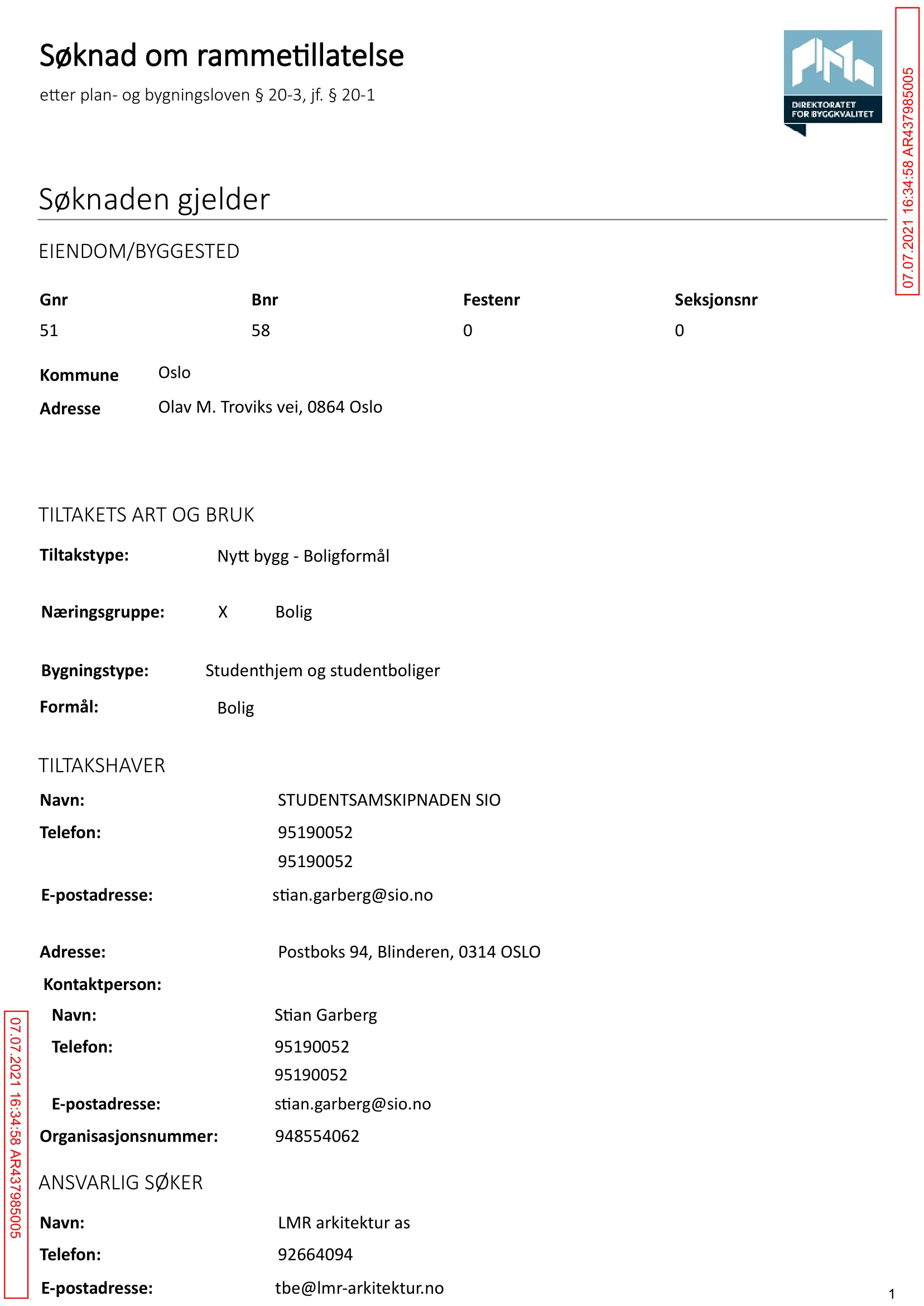 Søknad om rammetillatelse