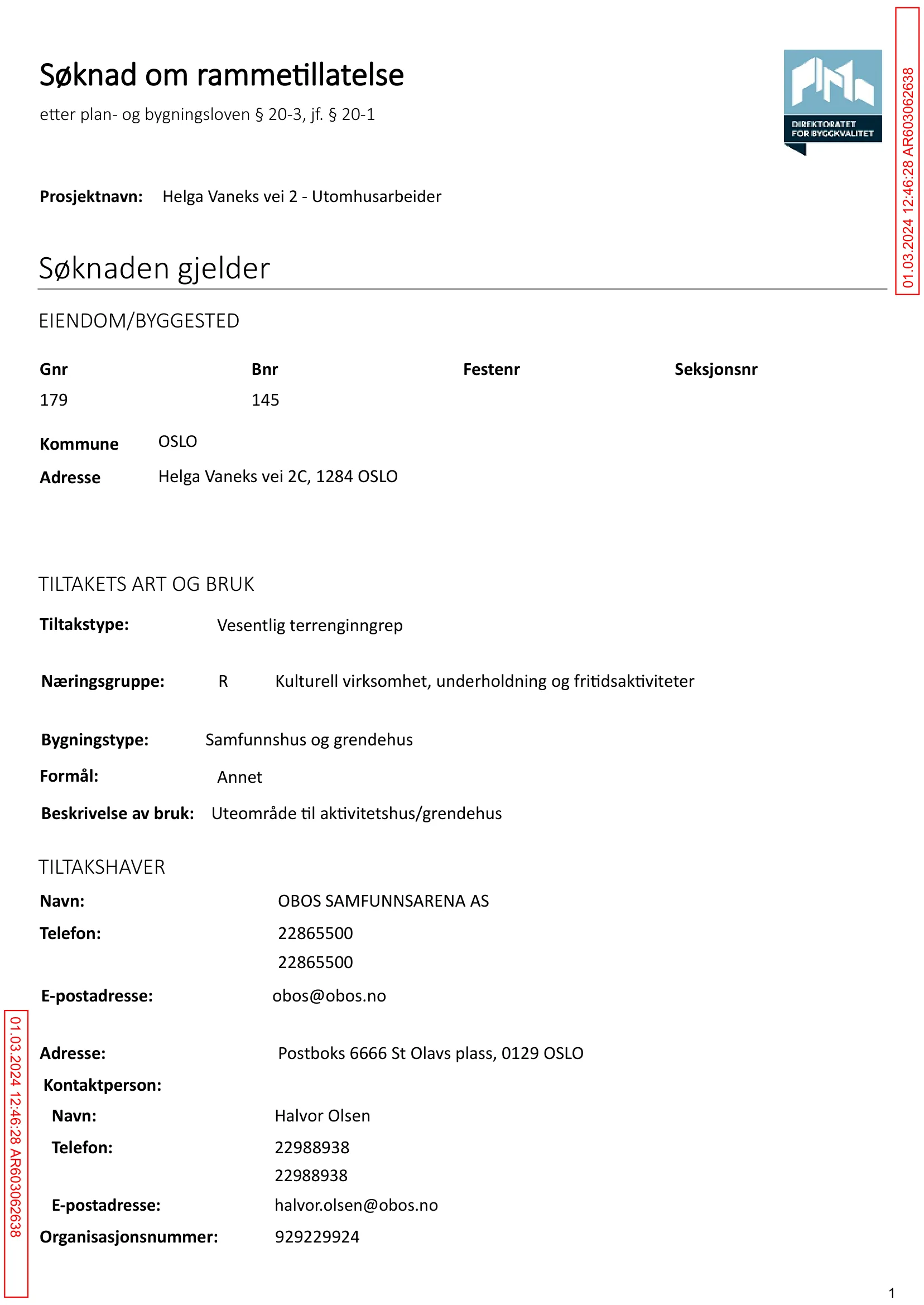 Søknad om rammetillatelse