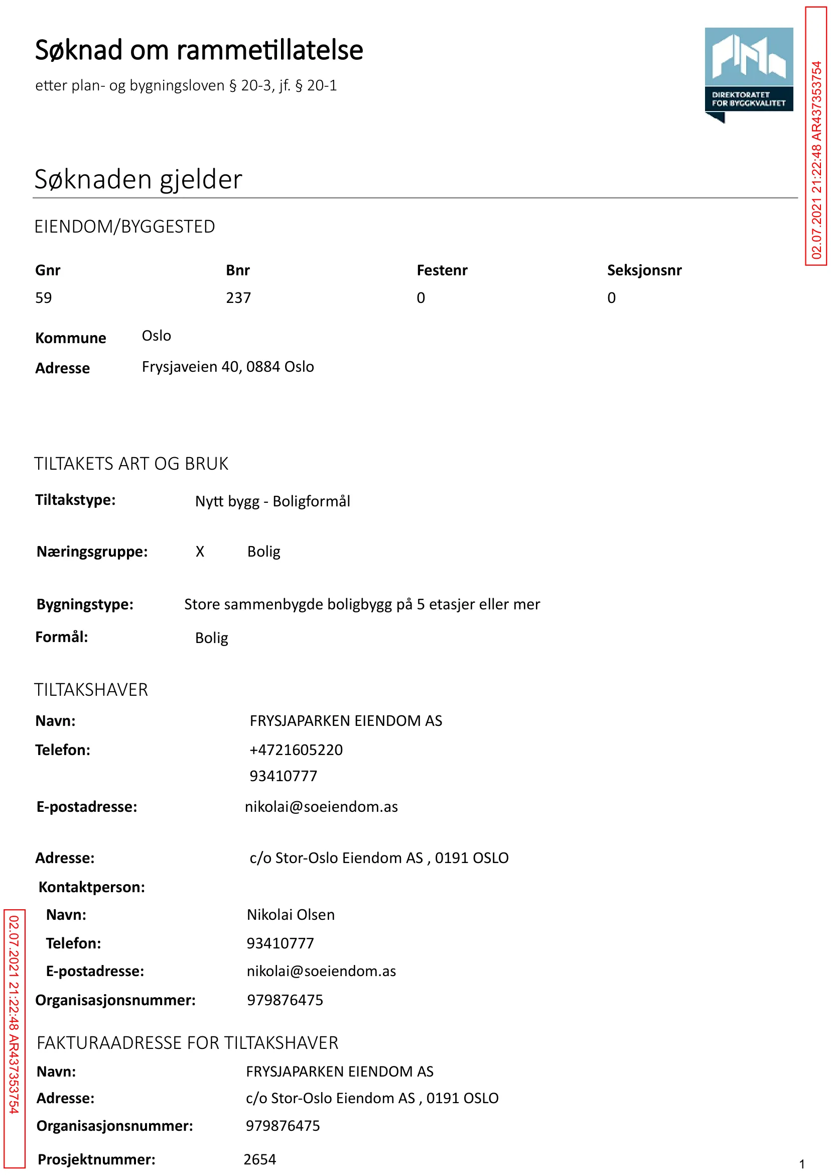 Søknad om rammetillatelse