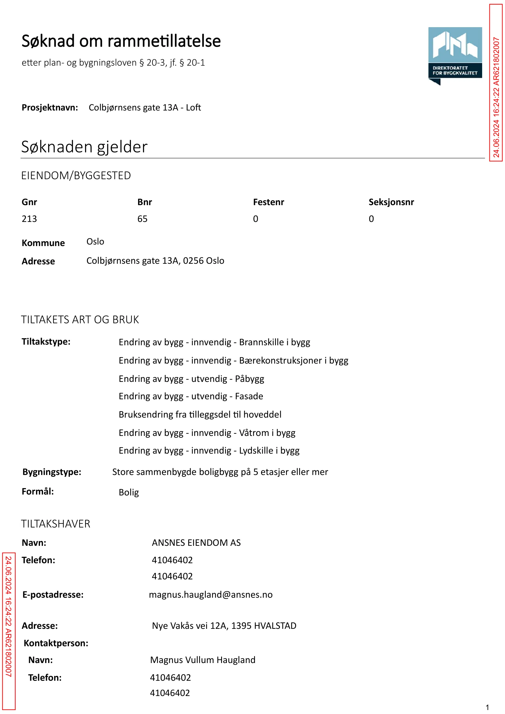 Søknad om rammetillatelse