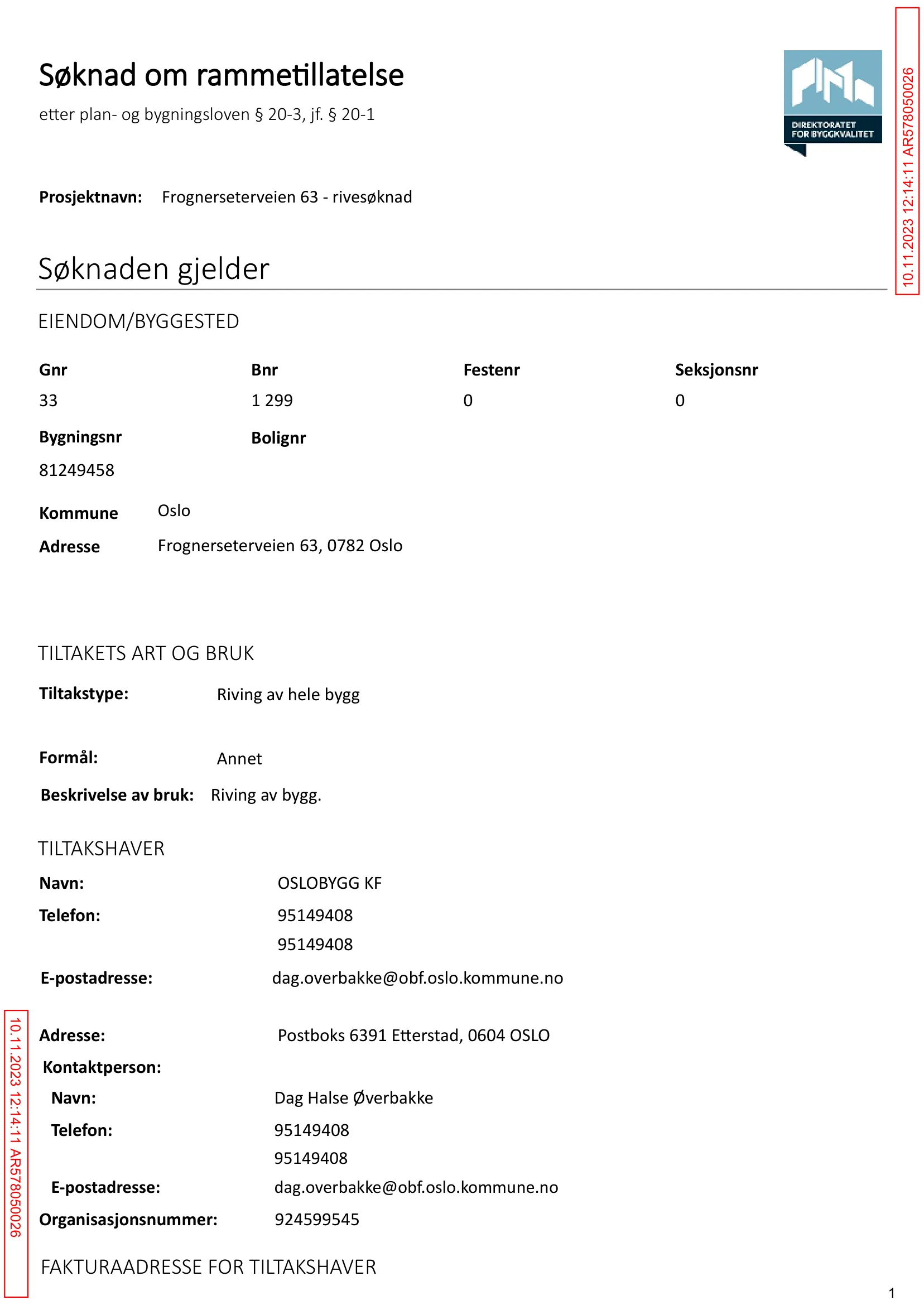 Søknad om rammetillatelse