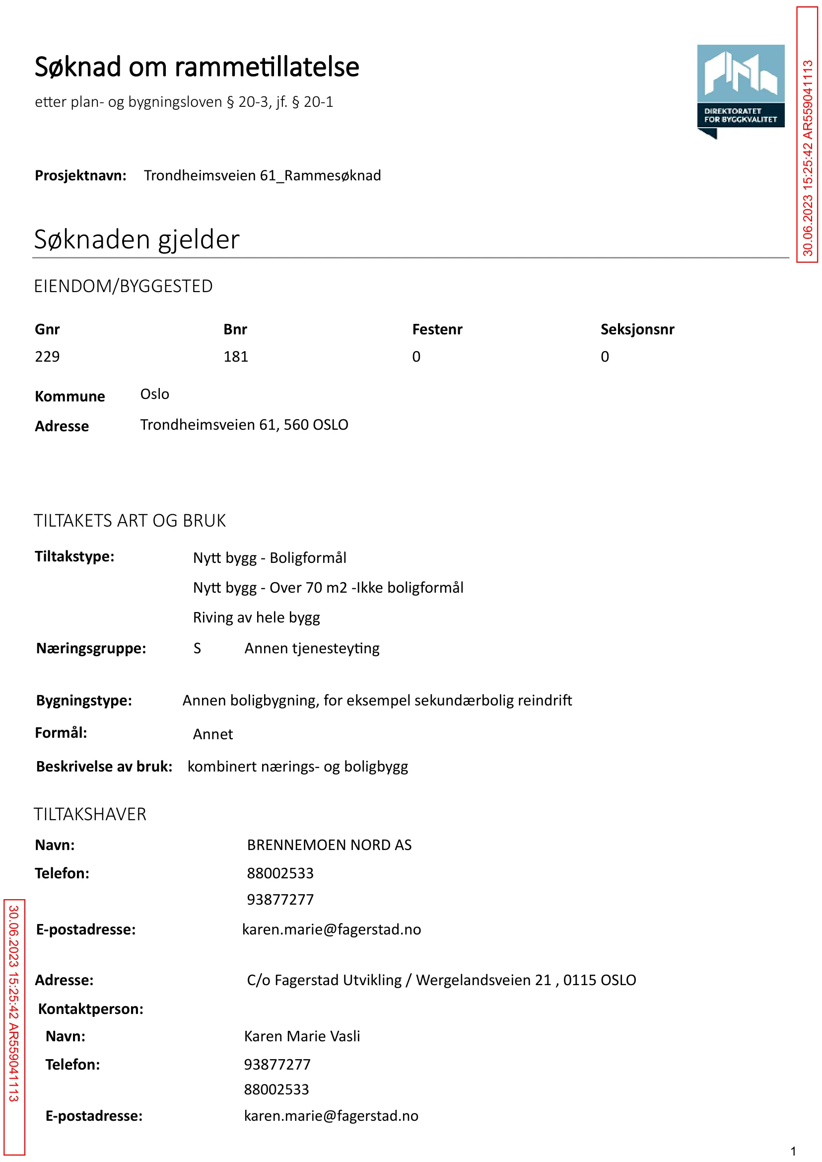 Søknad om rammetillatelse