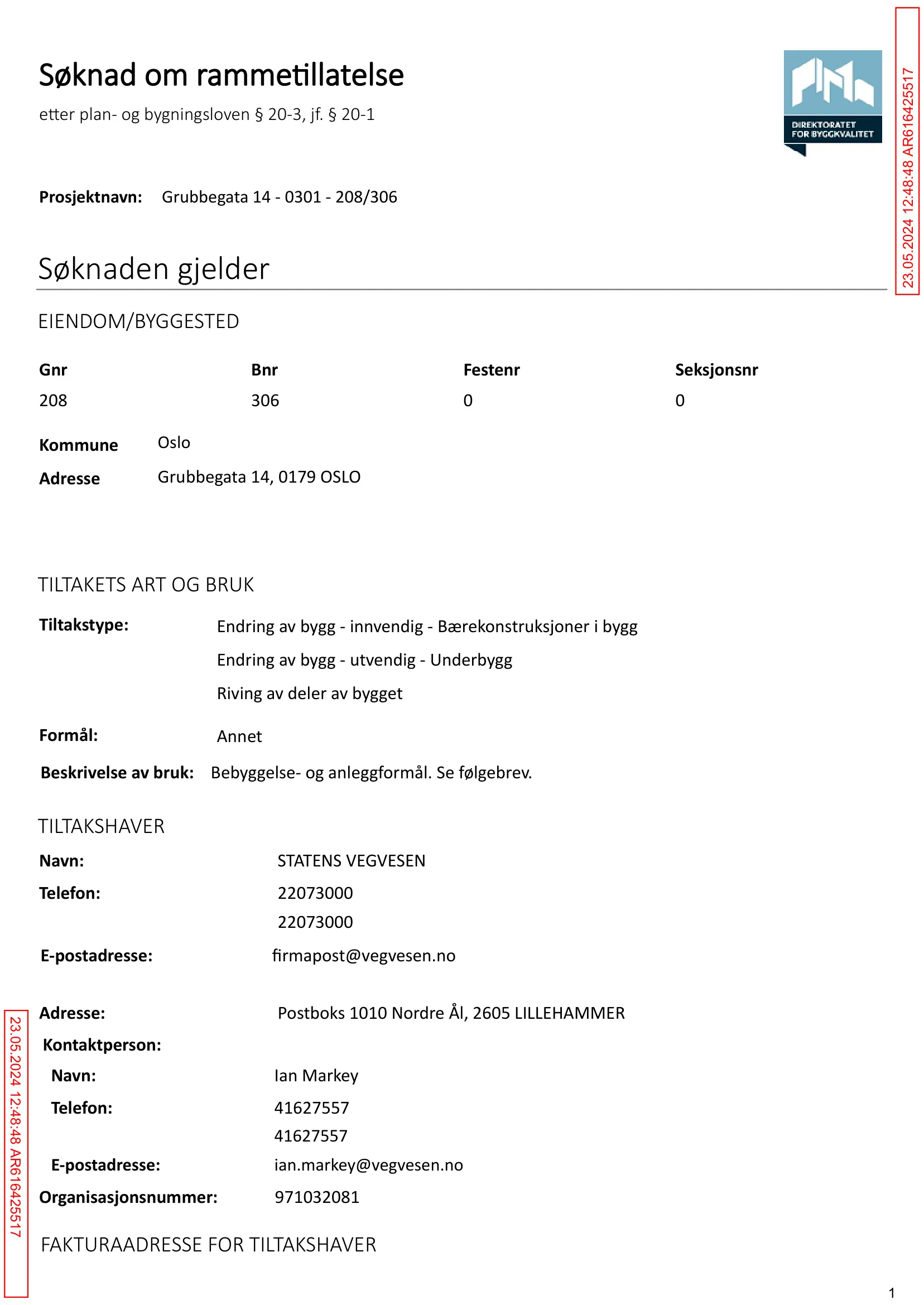 Søknad om rammetillatelse