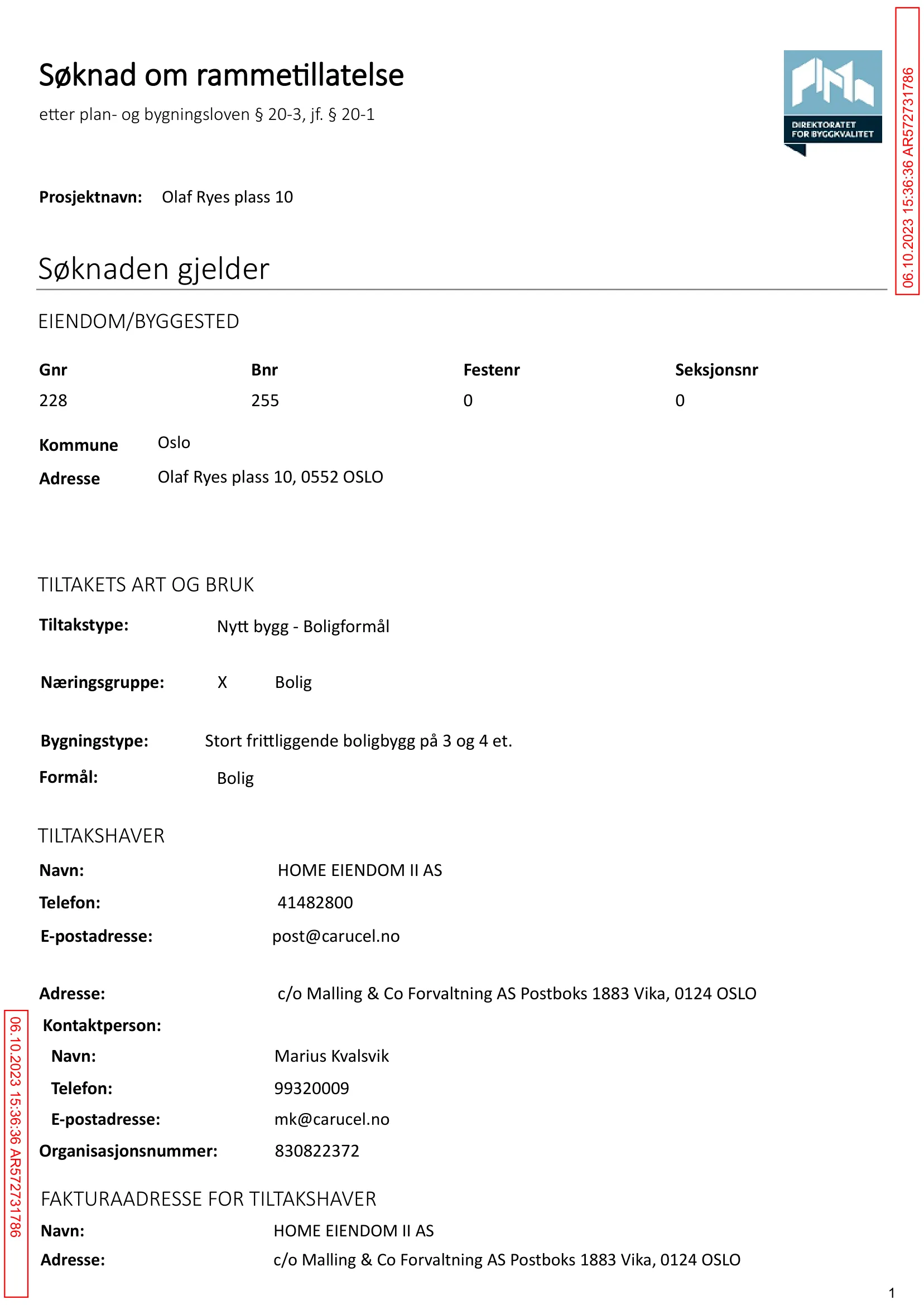 Søknad om rammetillatelse