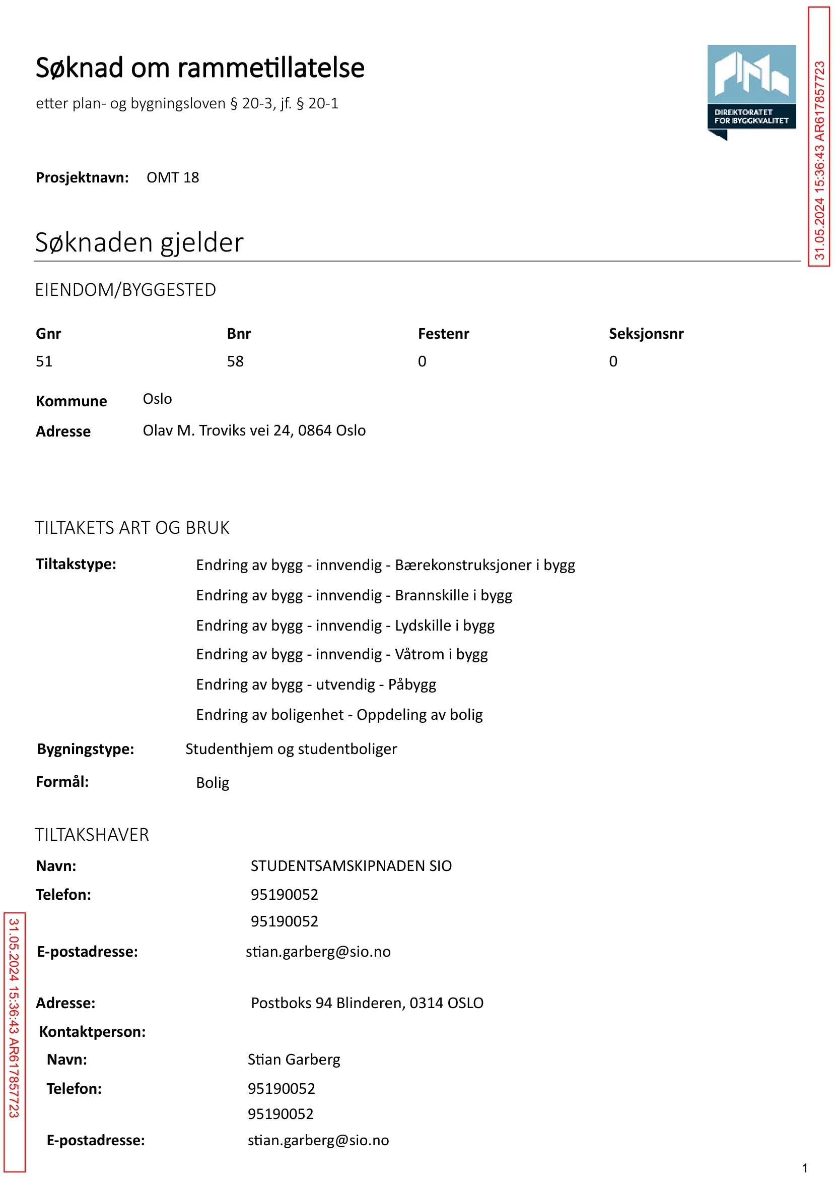 Søknad om rammetillatelse