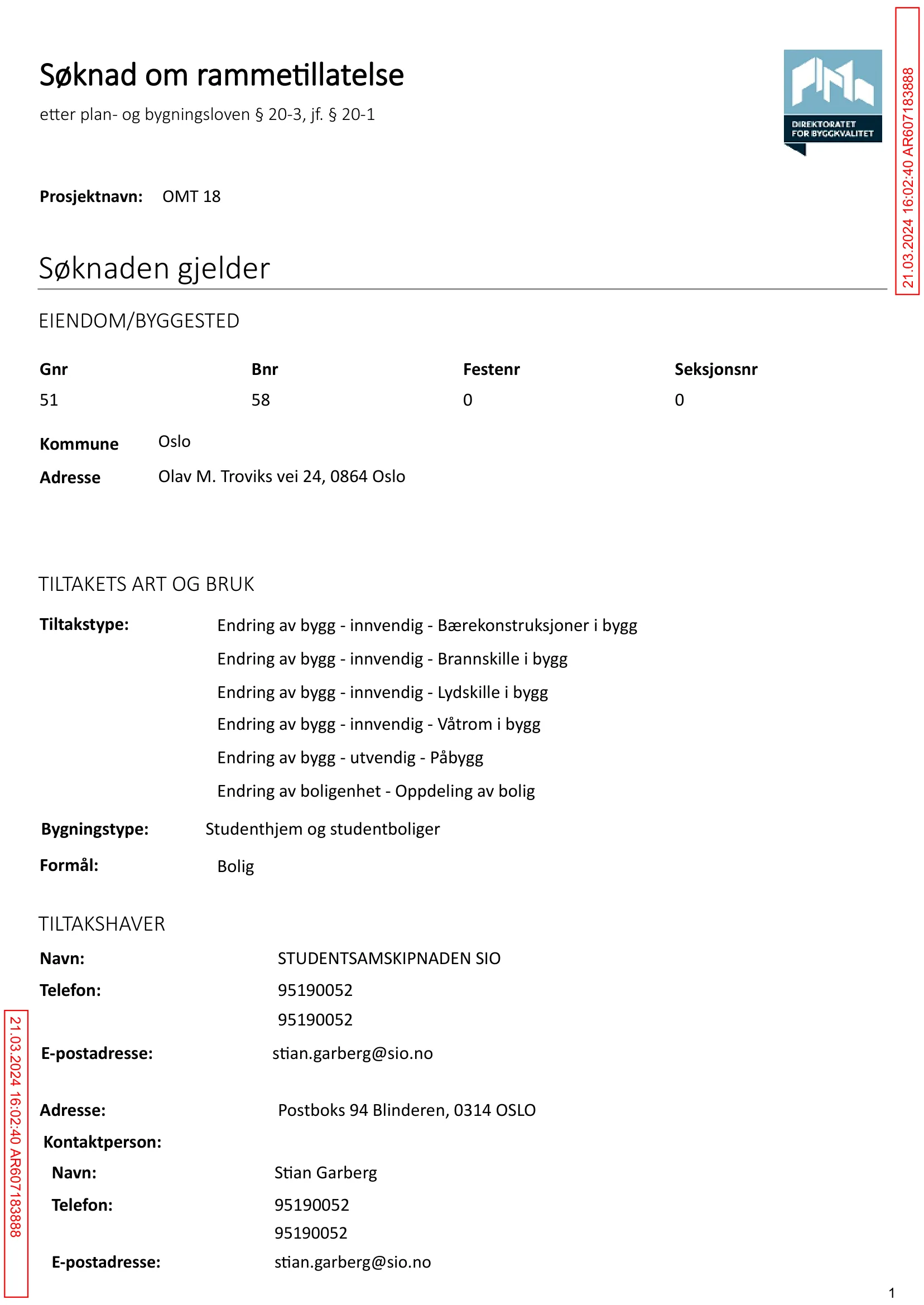 Søknad om rammetillatelse