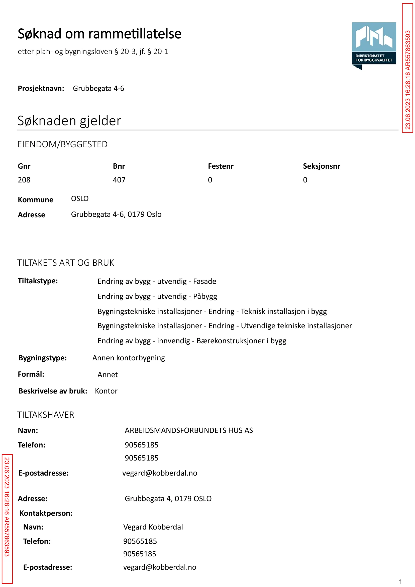 Søknad om rammetillatelse
