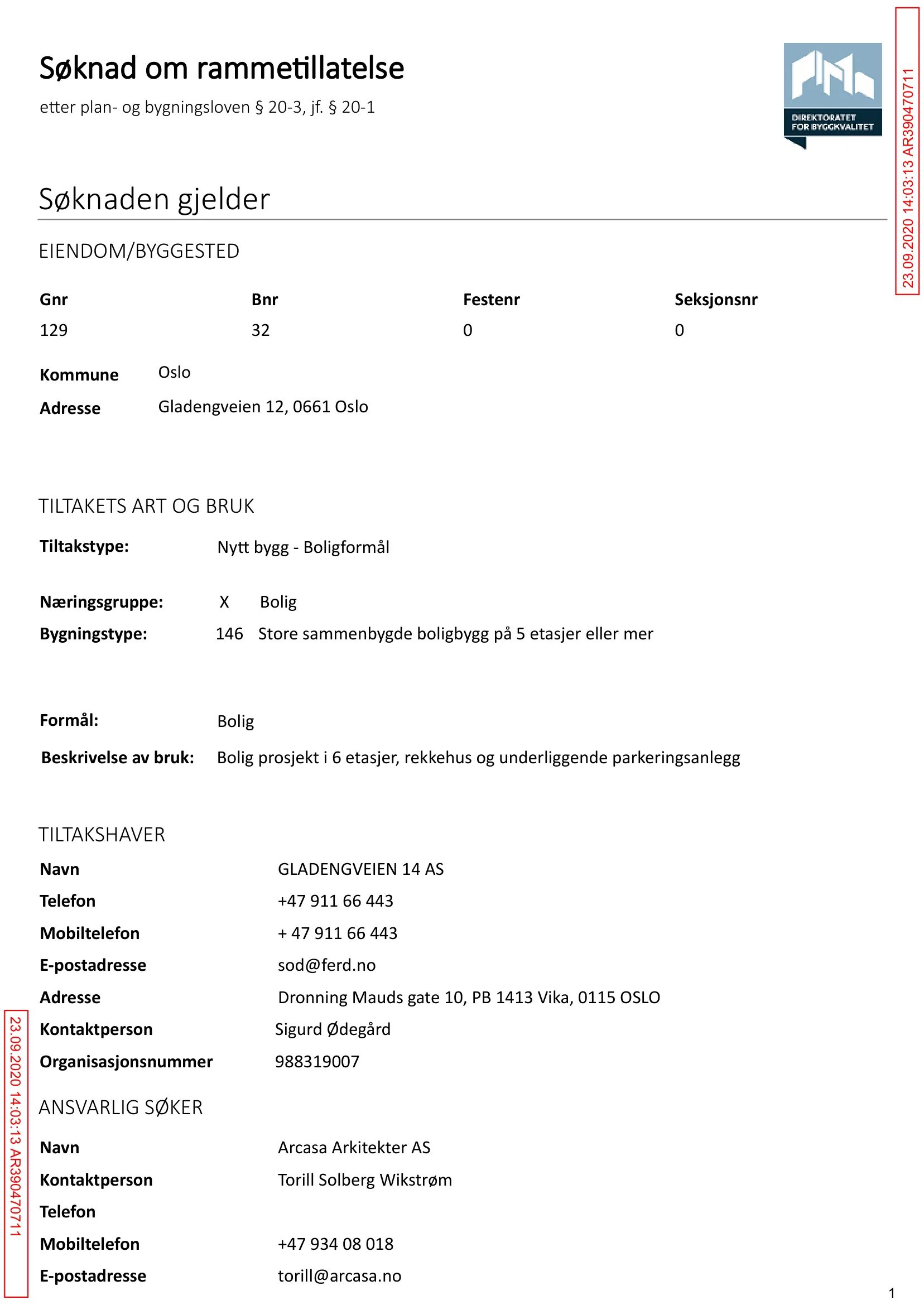 Søknad om rammetillatelse